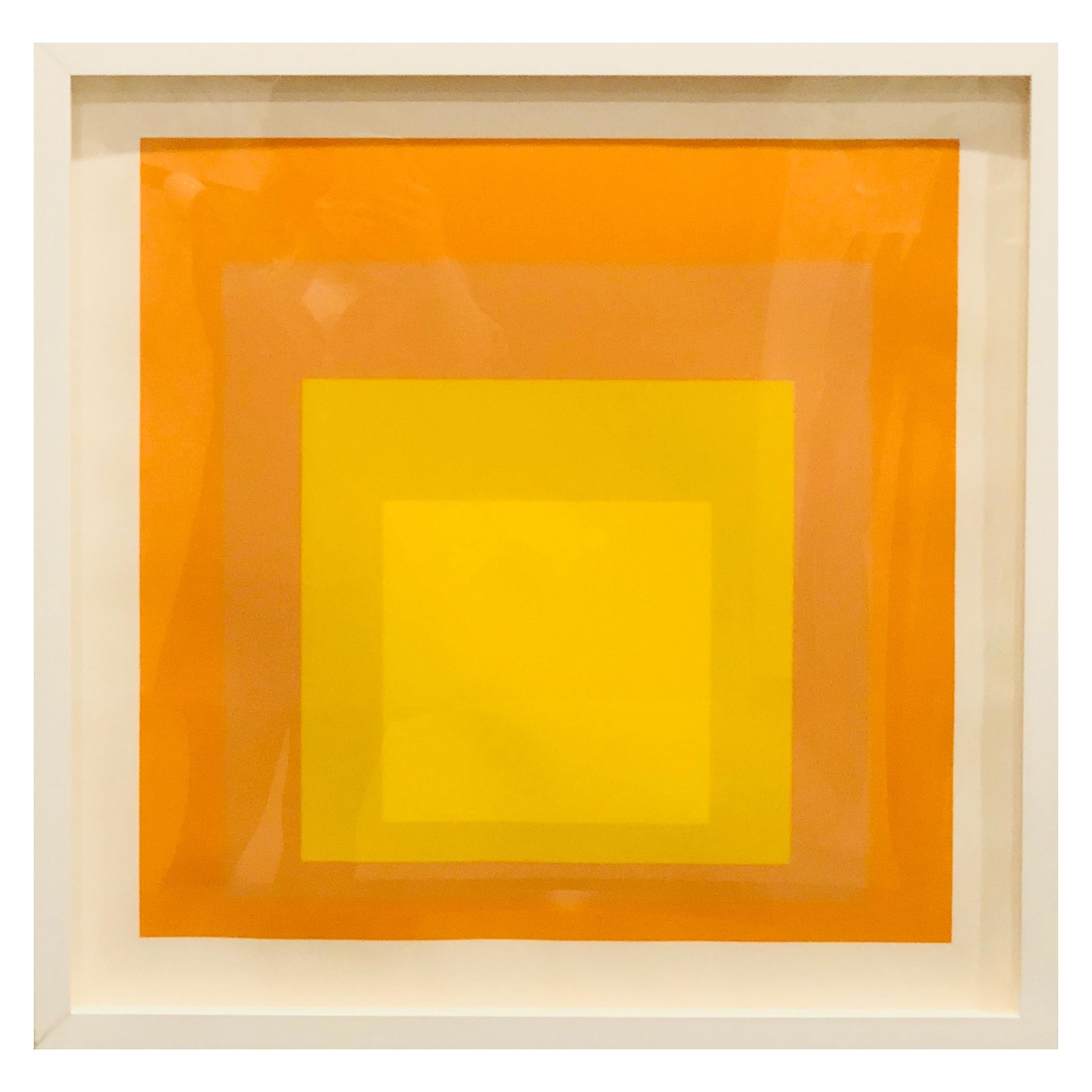 Midcentury Josef Albers Silkscreen Interaction of Color, Homage to the Square For Sale