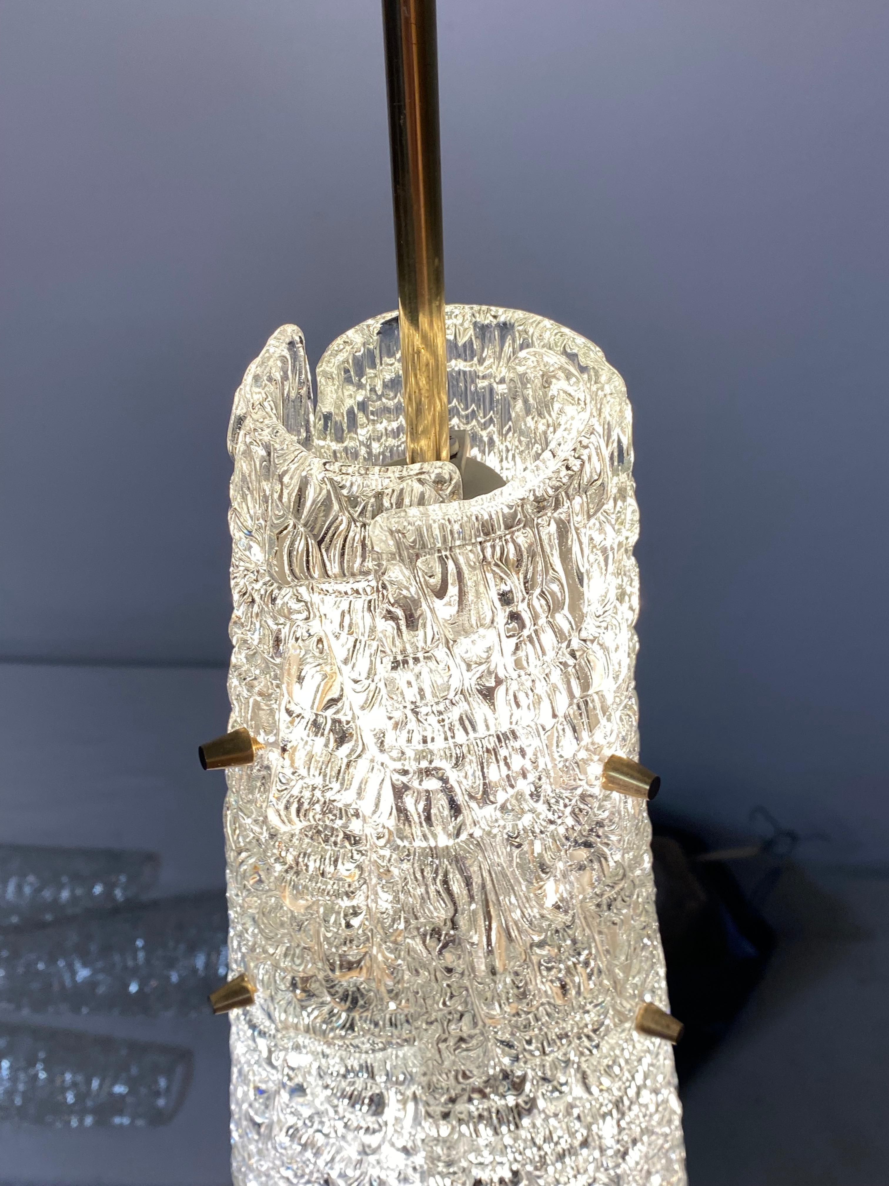 Midcentury J.T. Kalmar Crystal Glass Pendant Lamp For Sale 10
