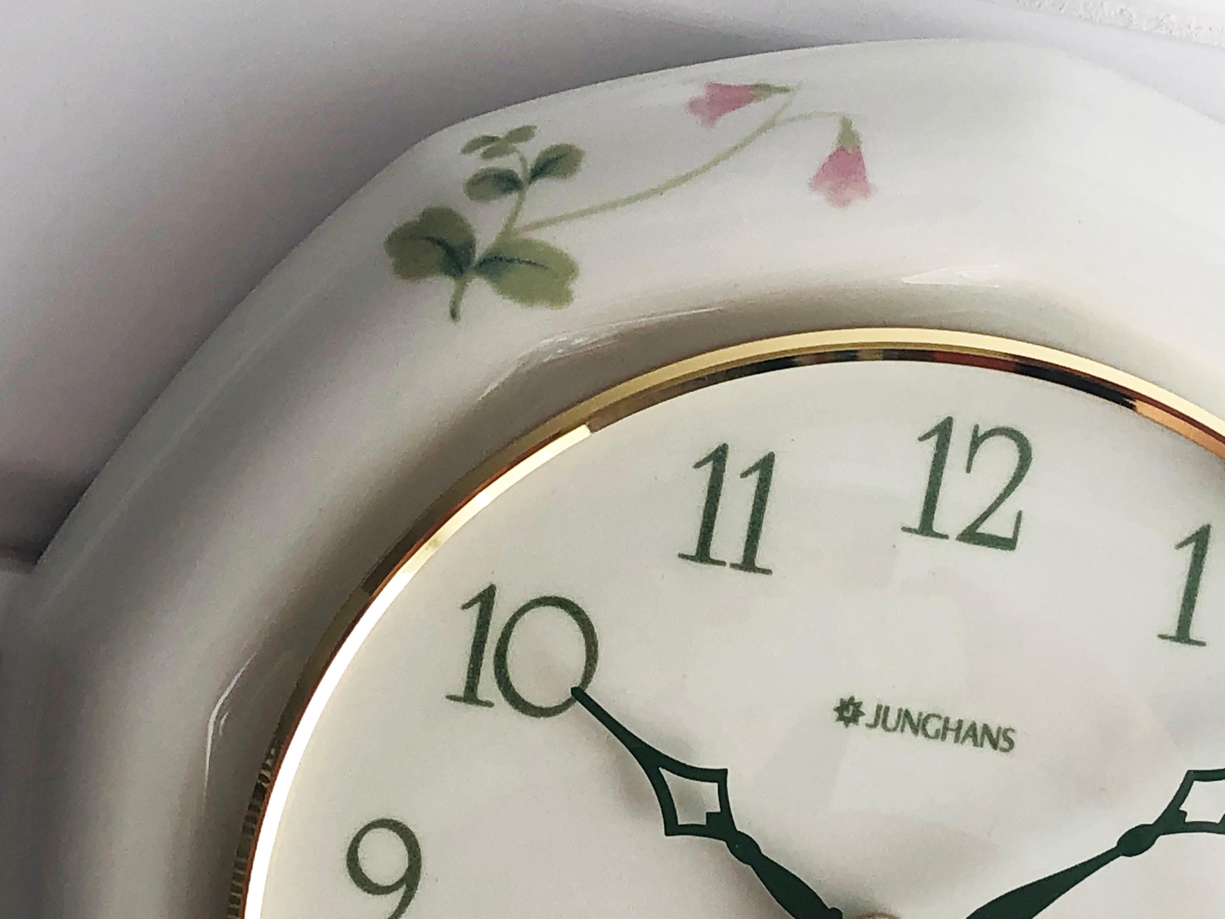 Mid-Century Modern Midcentury Junghans Porcelain Wall Clock by Rorstrand