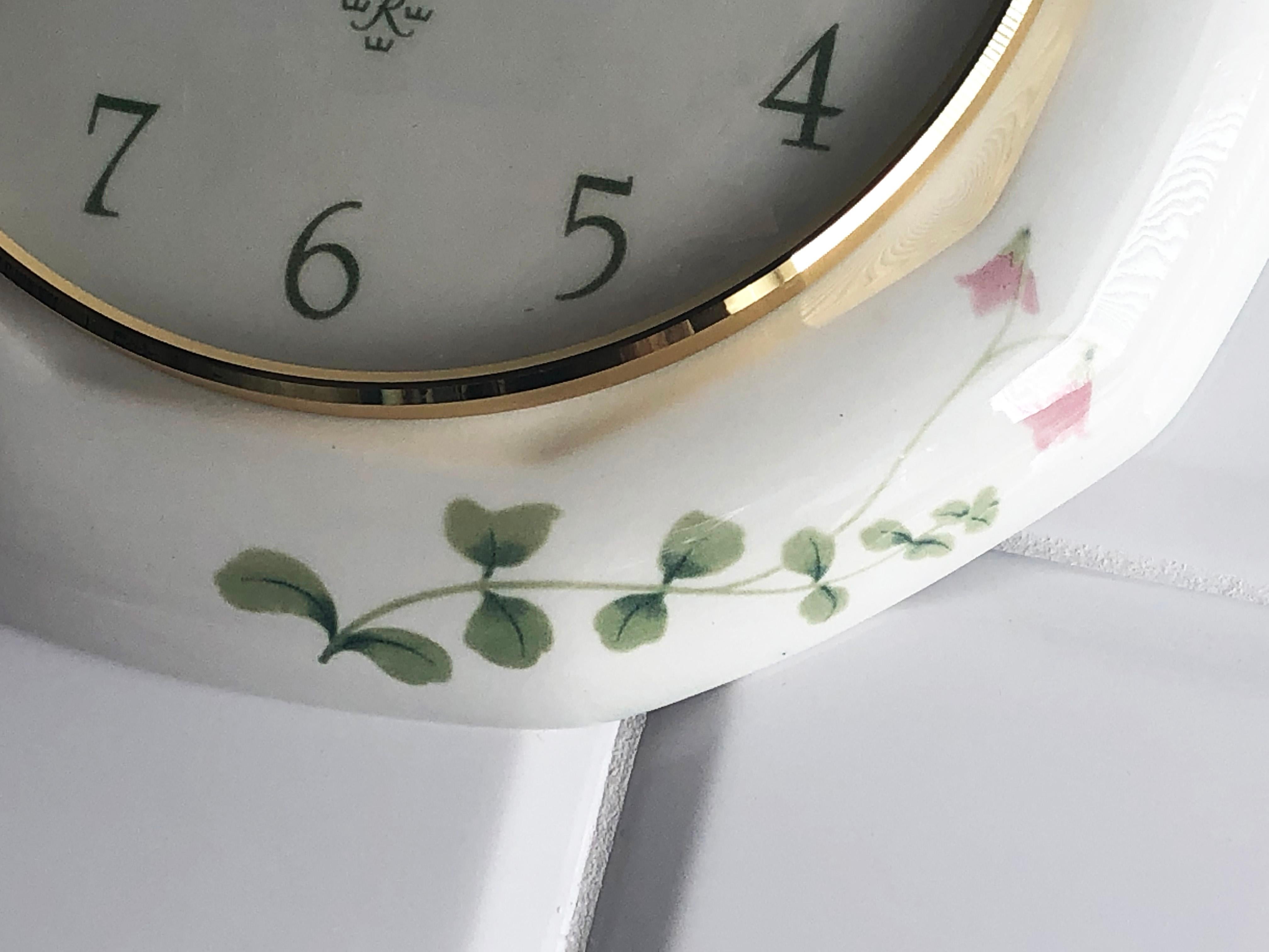 German Midcentury Junghans Porcelain Wall Clock by Rorstrand