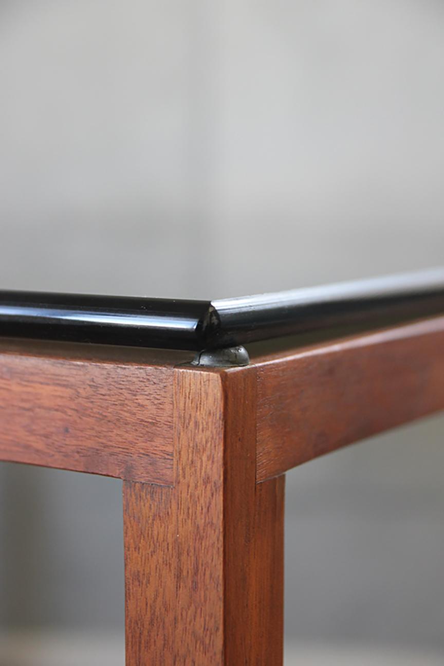 Smoked Glass Midcentury Kai Kristiansen Style Teak cocktail table For Sale