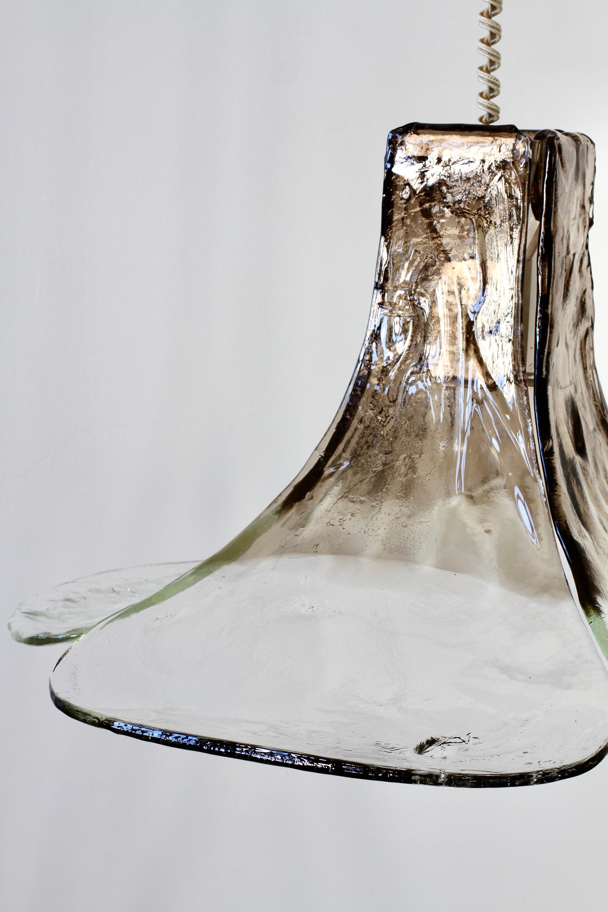 Midcentury Kalmar 'Flower' Petal Mazzega Murano Glass Pendant Light, 1970s 4