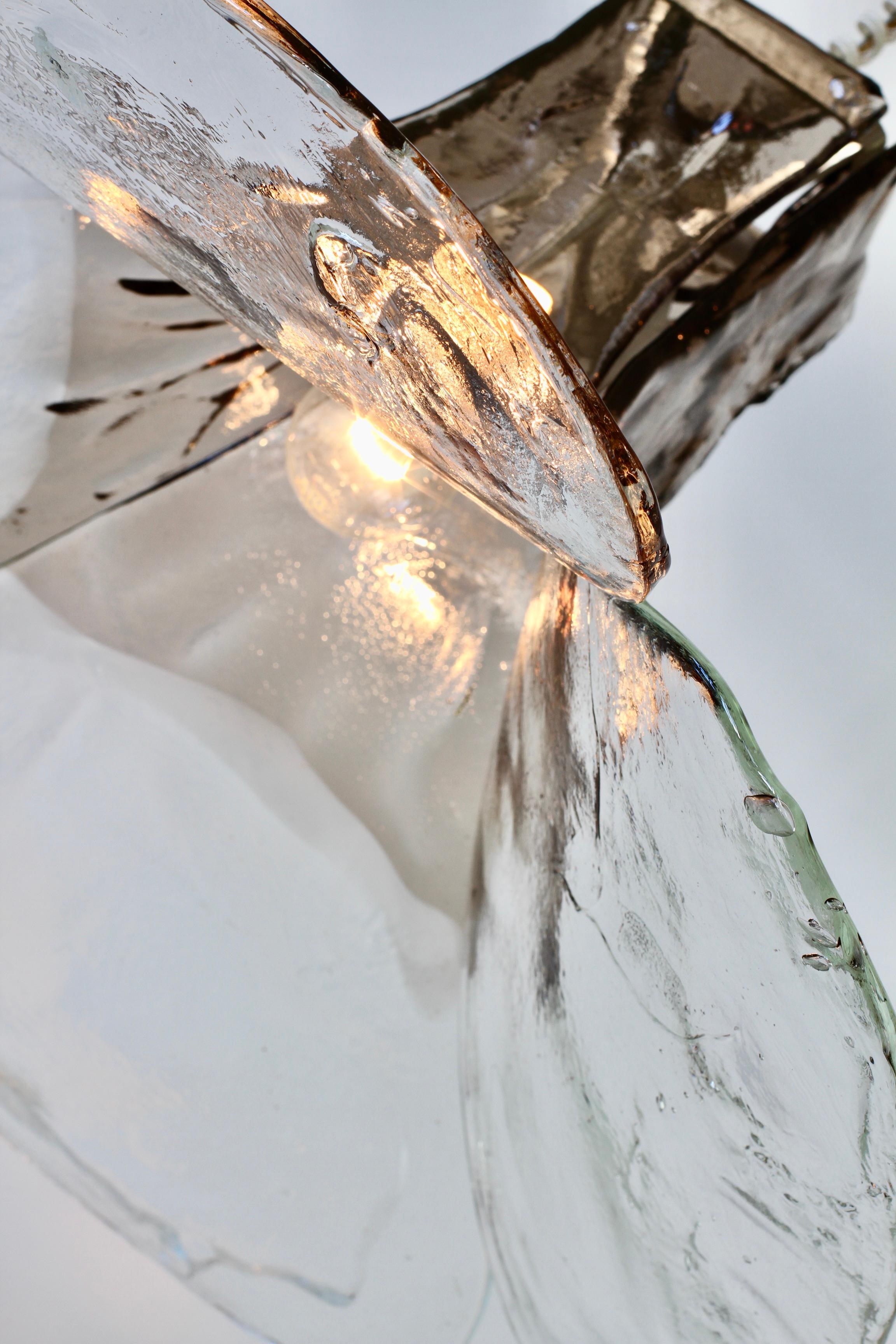 Midcentury Kalmar 'Flower' Petal Mazzega Murano Glass Pendant Light, 1970s 5