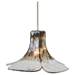 Midcentury Kalmar 'Flower' Petal Mazzega Murano Glass Pendant Light, 1970s