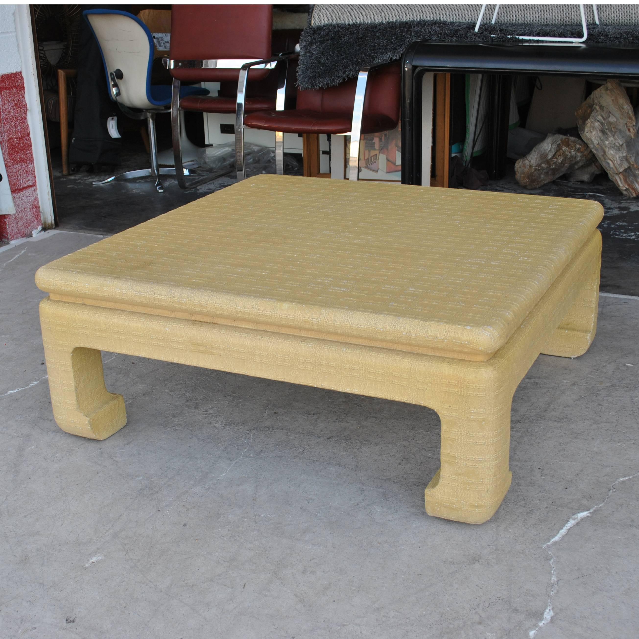 grasscloth coffee table