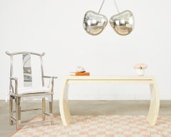 Mitte des Jahrhunderts Karl Springer Stil Mosaik Knochen Wasserfall Schreibtisch