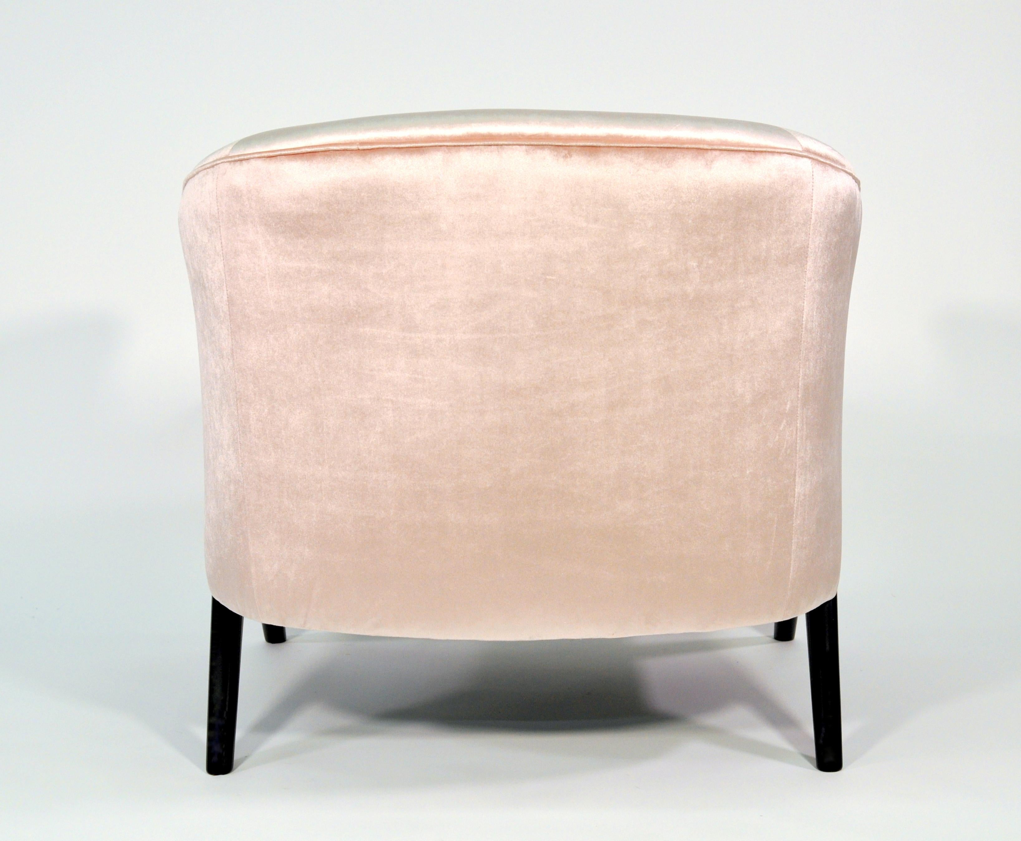 Mid-Century Karpen Style Pink Velvet Lounge Chair, 1970s 5