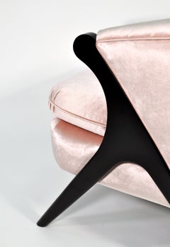 Mid-Century Karpen Style Pink Velvet Lounge Chair, 1970s