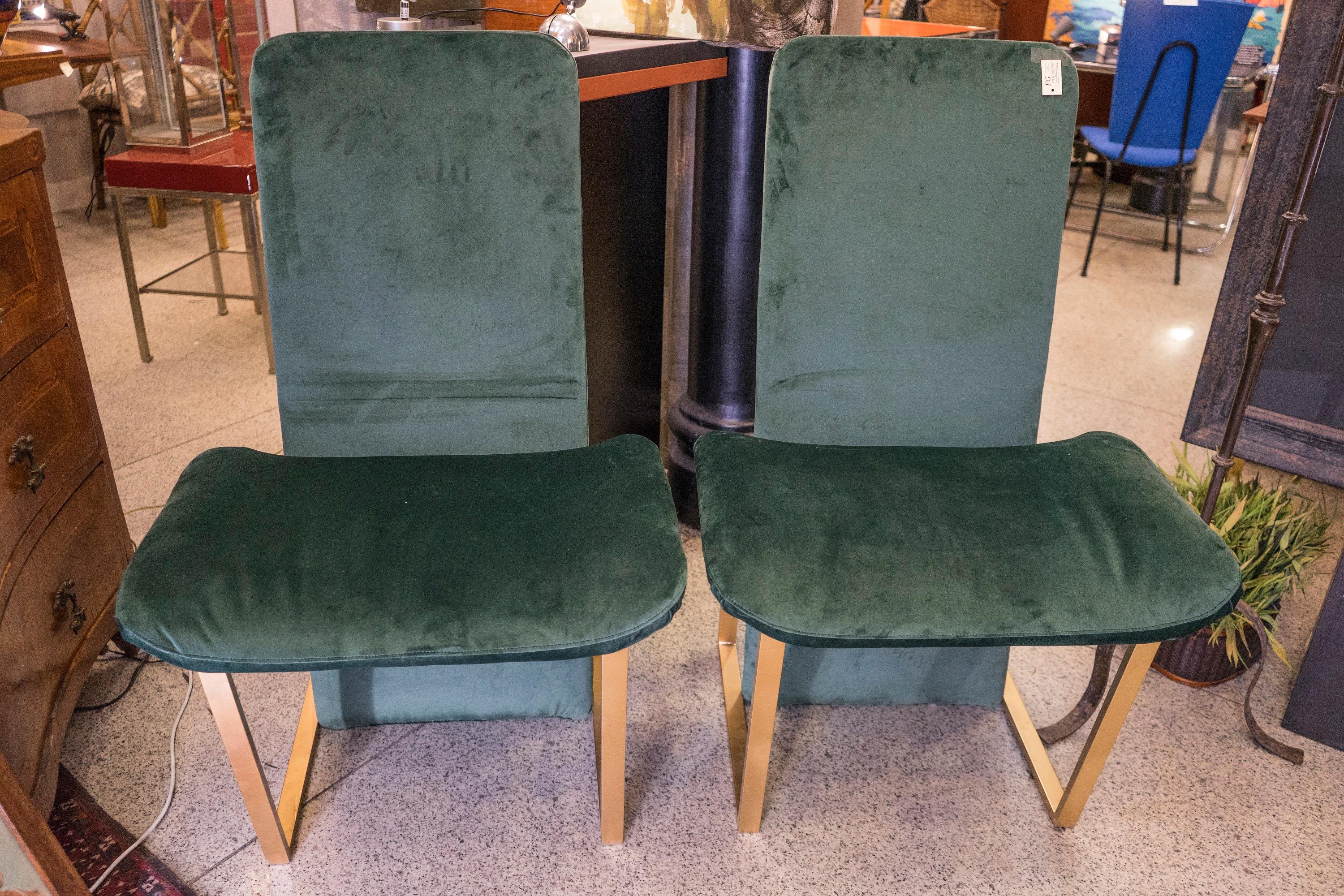 70s Couple Green Chairs, Italian Kazuhide Takahama 