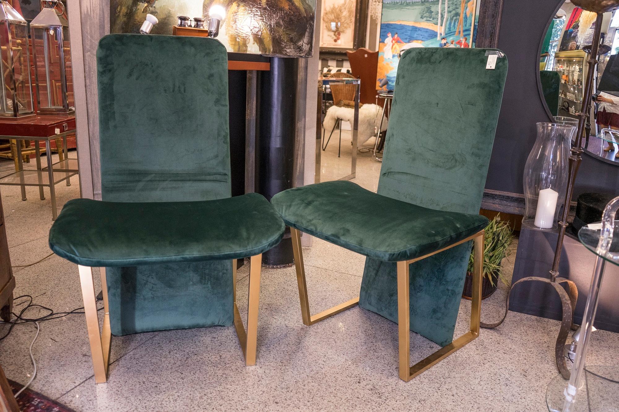 70s Couple Green Chairs, Italian Kazuhide Takahama 