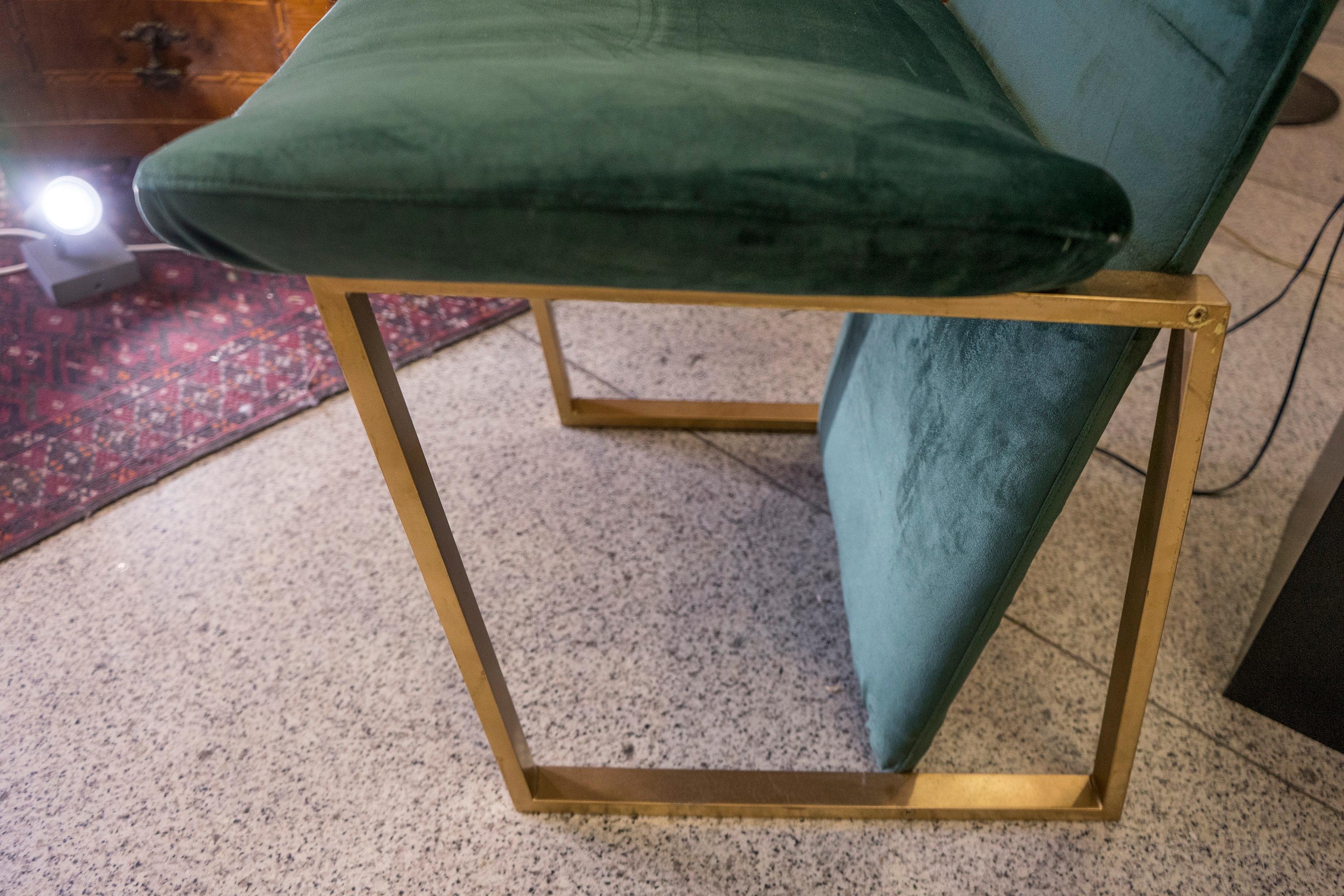 Hand-Crafted 70s Couple Green Chairs, Italian Kazuhide Takahama 