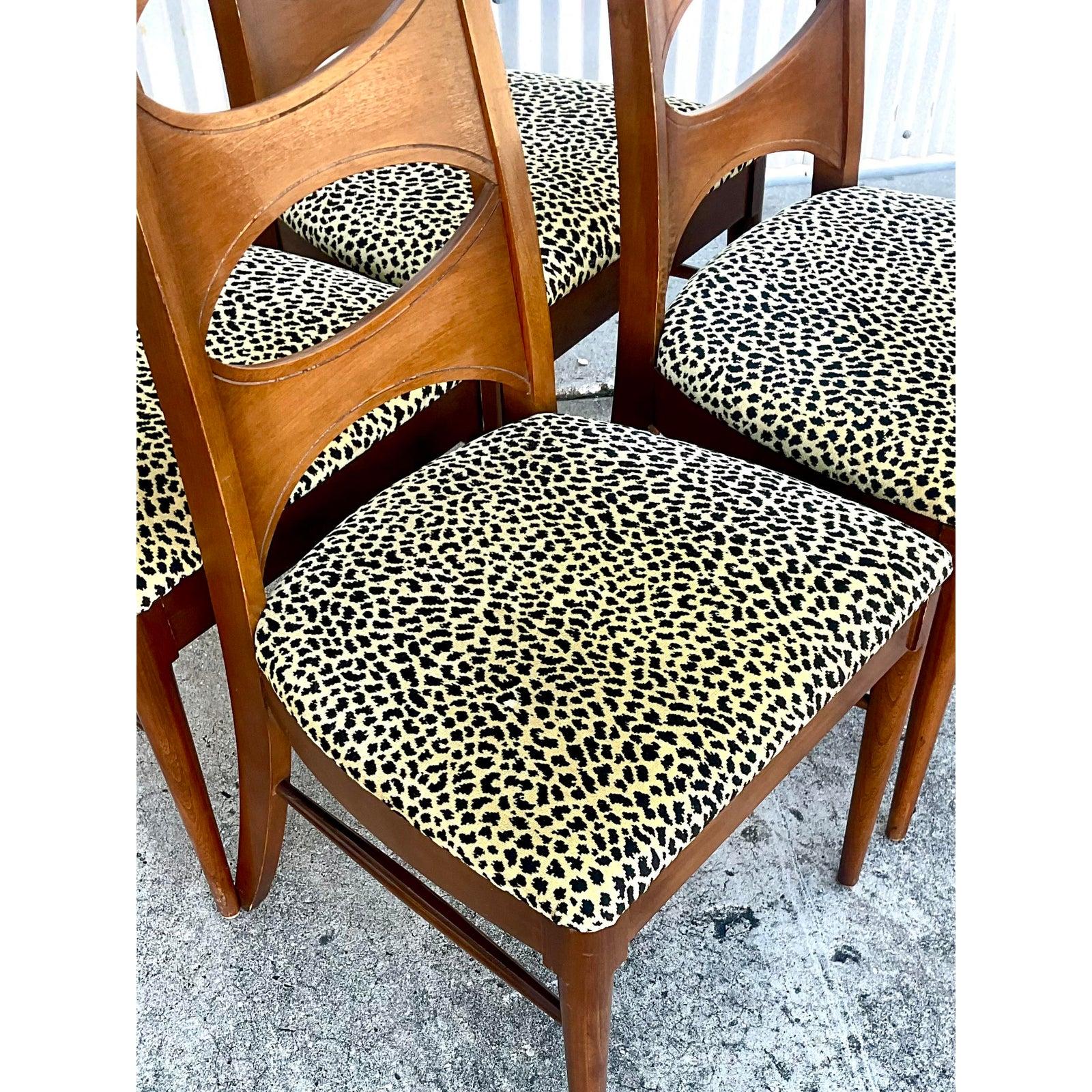 North American Midcentury Kent Coffey Perspecta “Cats Eye” Dining Chairs, Set of 4