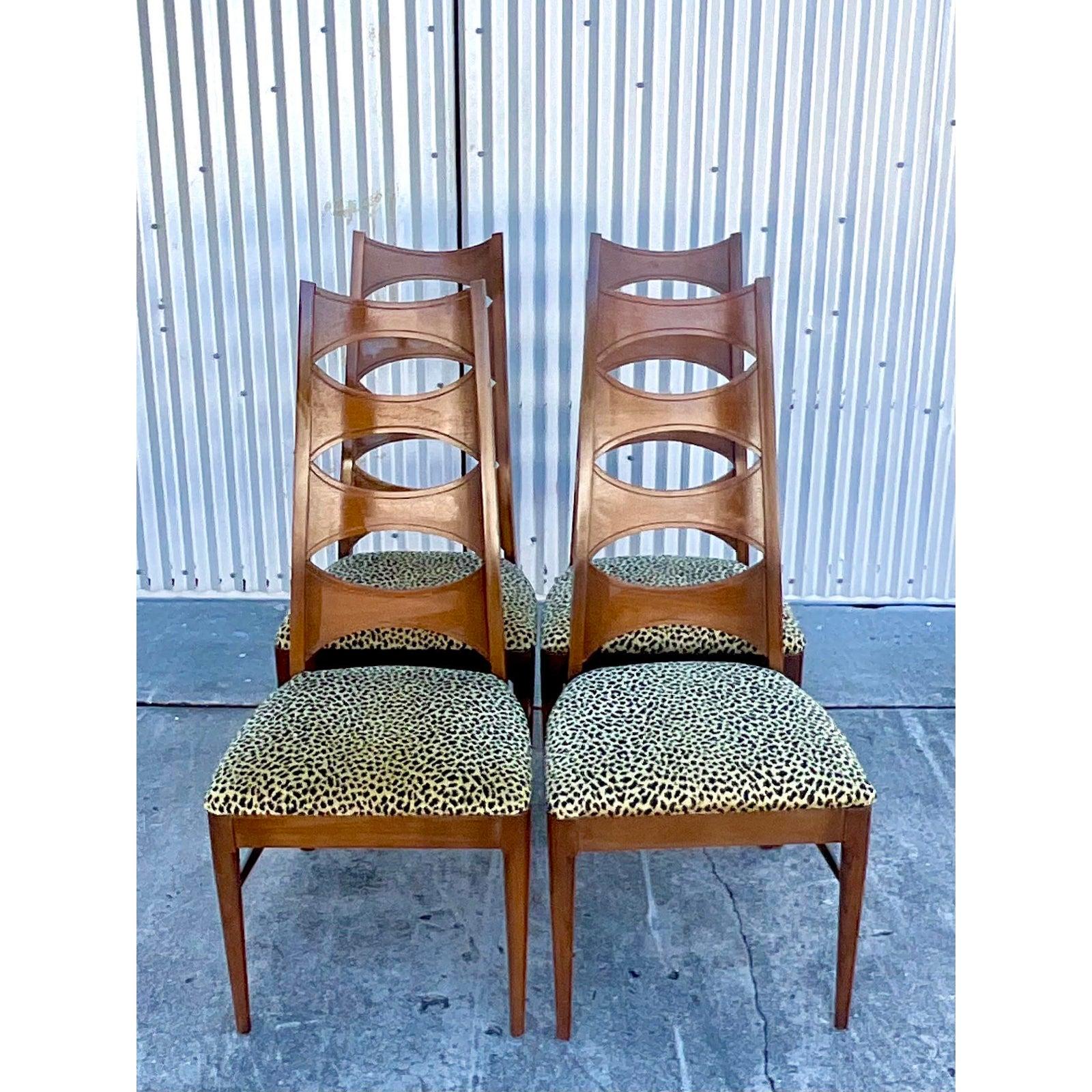 20th Century Midcentury Kent Coffey Perspecta “Cats Eye” Dining Chairs, Set of 4