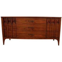 Midcentury Kent Coffey Perspecta Walnut Rosewood Credenza