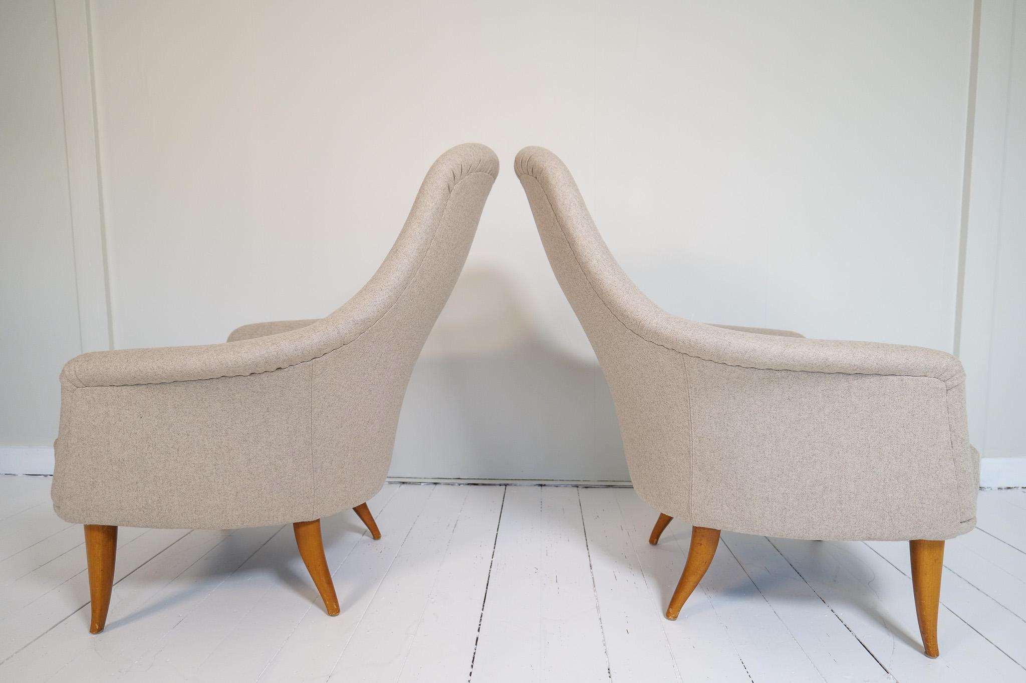 Midcentury Modern Big Adam Lounge Chairs NK, Sweden, 1950s For Sale 4