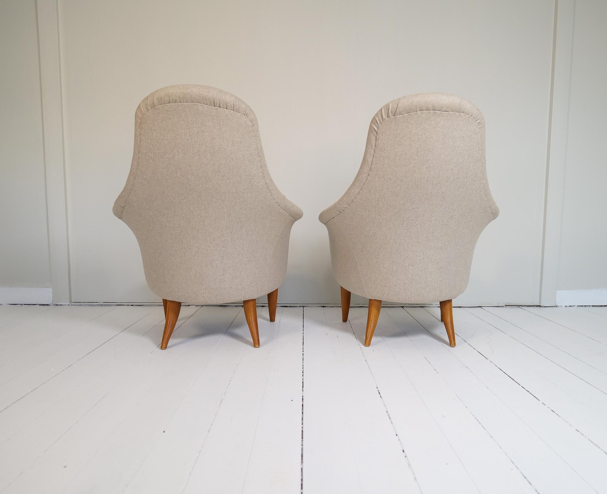 Midcentury Modern Big Adam Lounge Chairs NK, Sweden, 1950s For Sale 6