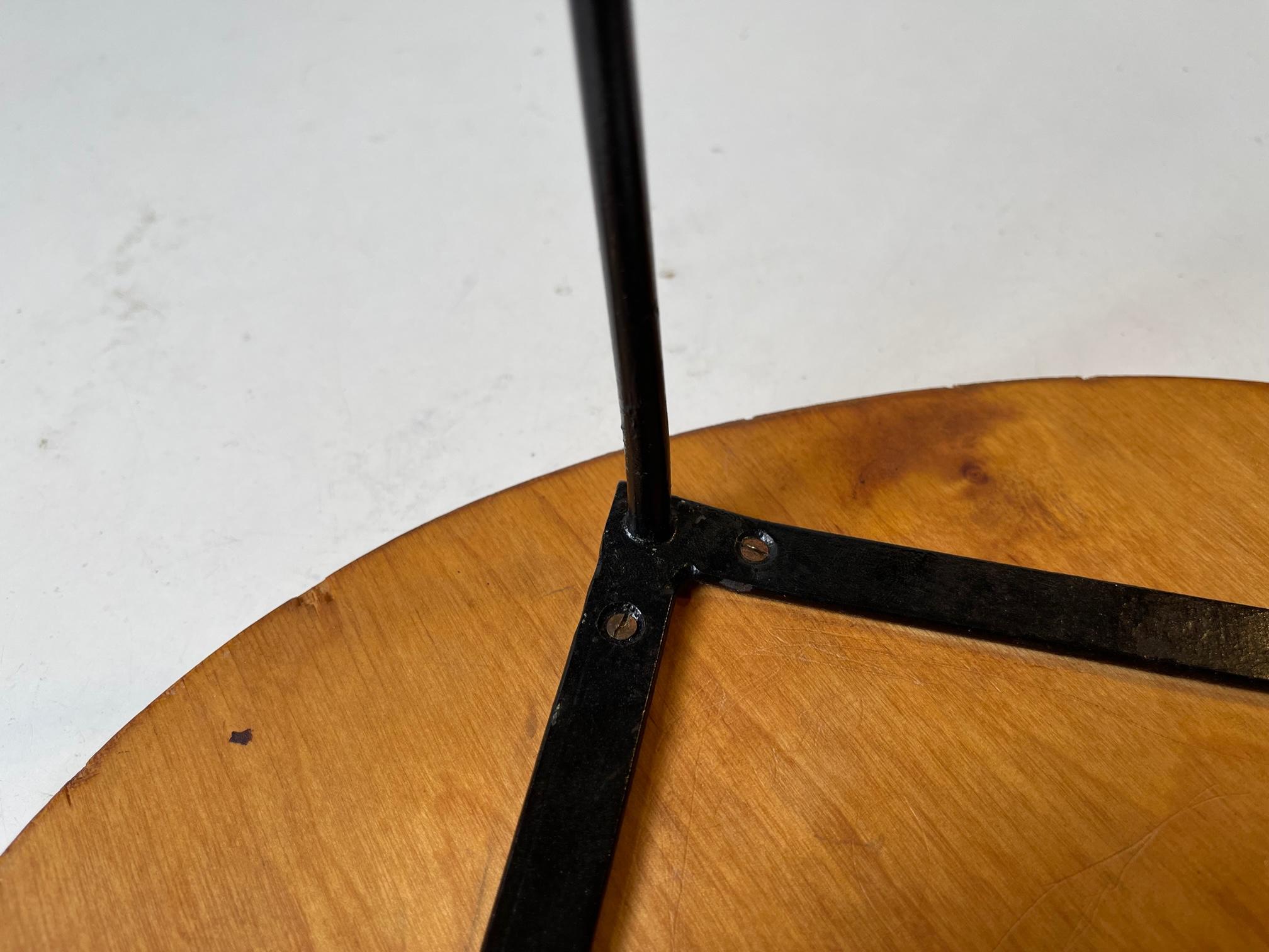 Midcentury Kidney Plant, Candle Table in Teak and Black Iron, 1950s 2