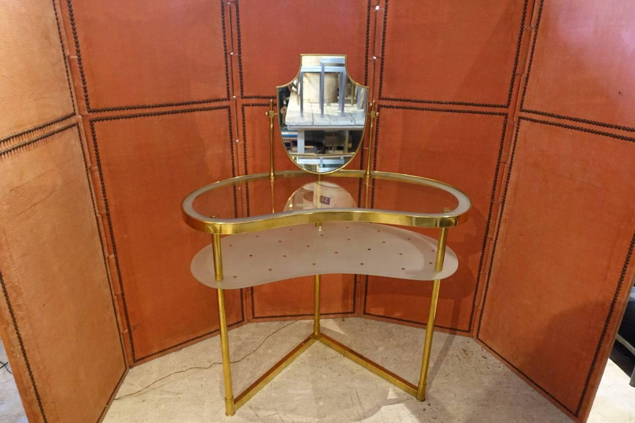 20th Century Midcentury Kidney Shaped Dressing Table
