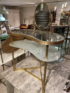 Midcentury Kidney Shaped Vanity Table, France