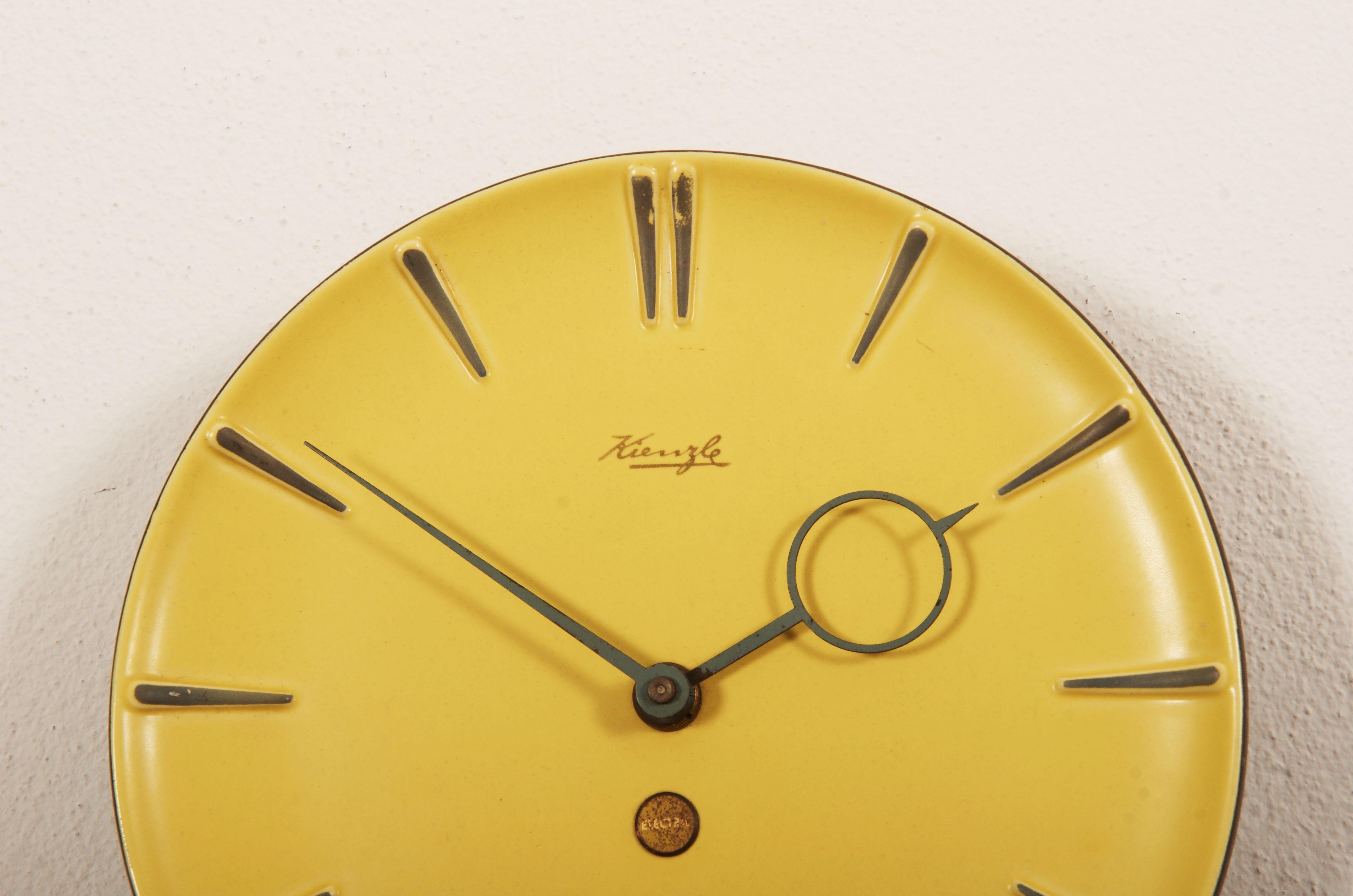 Industrial Midcentury Kienzle Ceramic Wall Clock