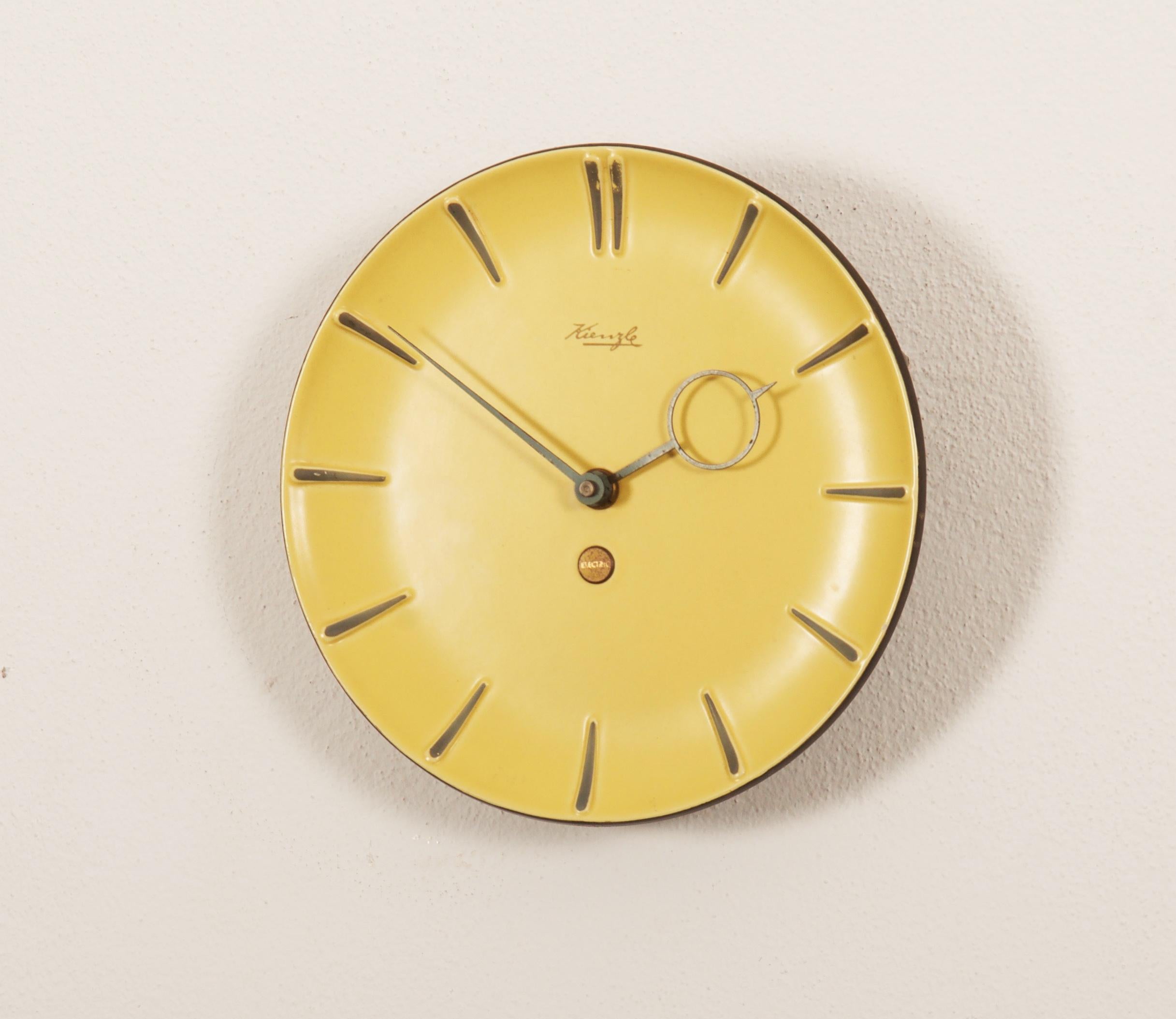 German Midcentury Kienzle Ceramic Wall Clock