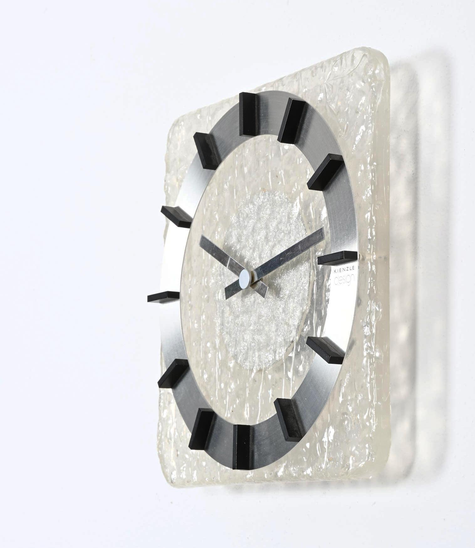 Mid-Century Modern Midcentury Kienzle Lucite Wall Clock For Sale