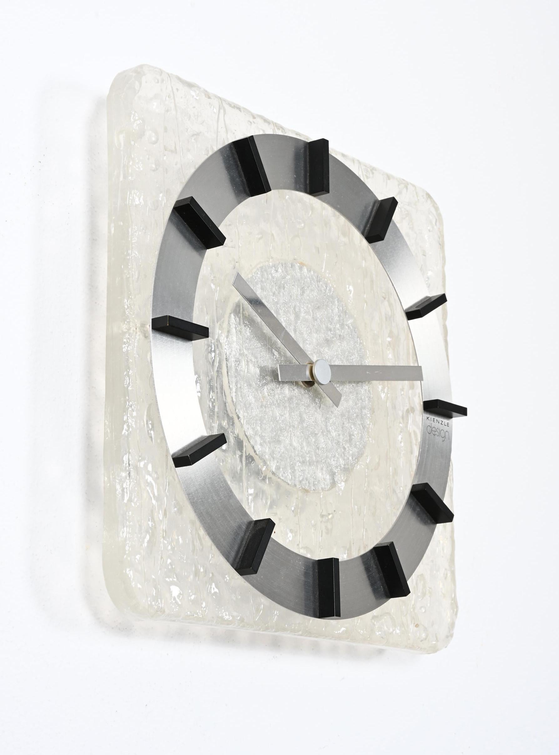 German Midcentury Kienzle Lucite Wall Clock For Sale
