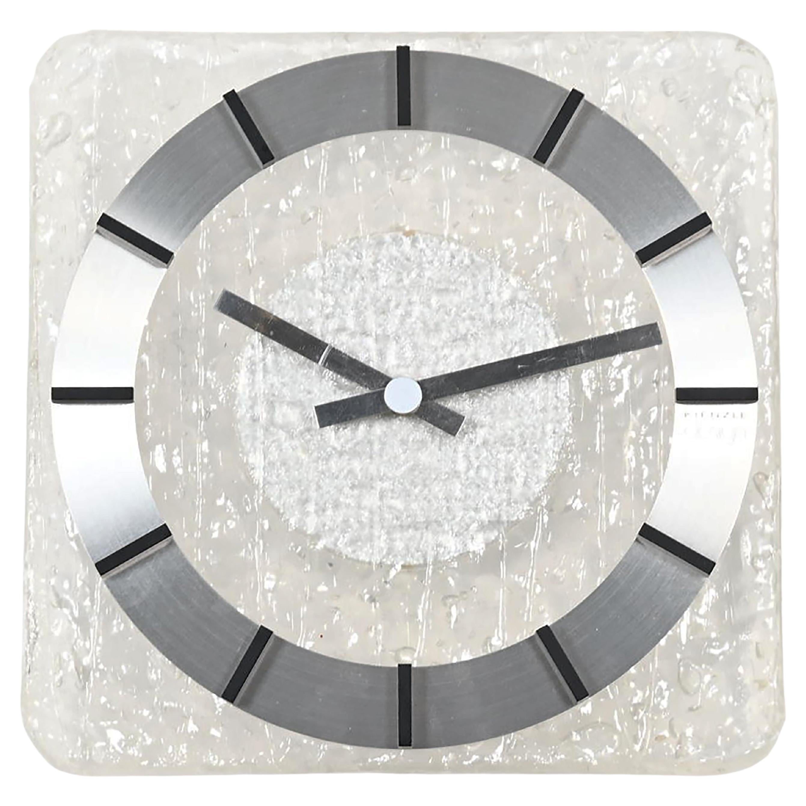 Midcentury Kienzle Lucite Wall Clock For Sale