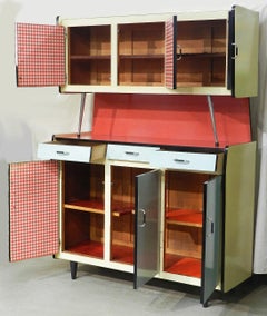 Midcentury Kitchen Cabinet Hutch Formica Cupboard, 1950s
