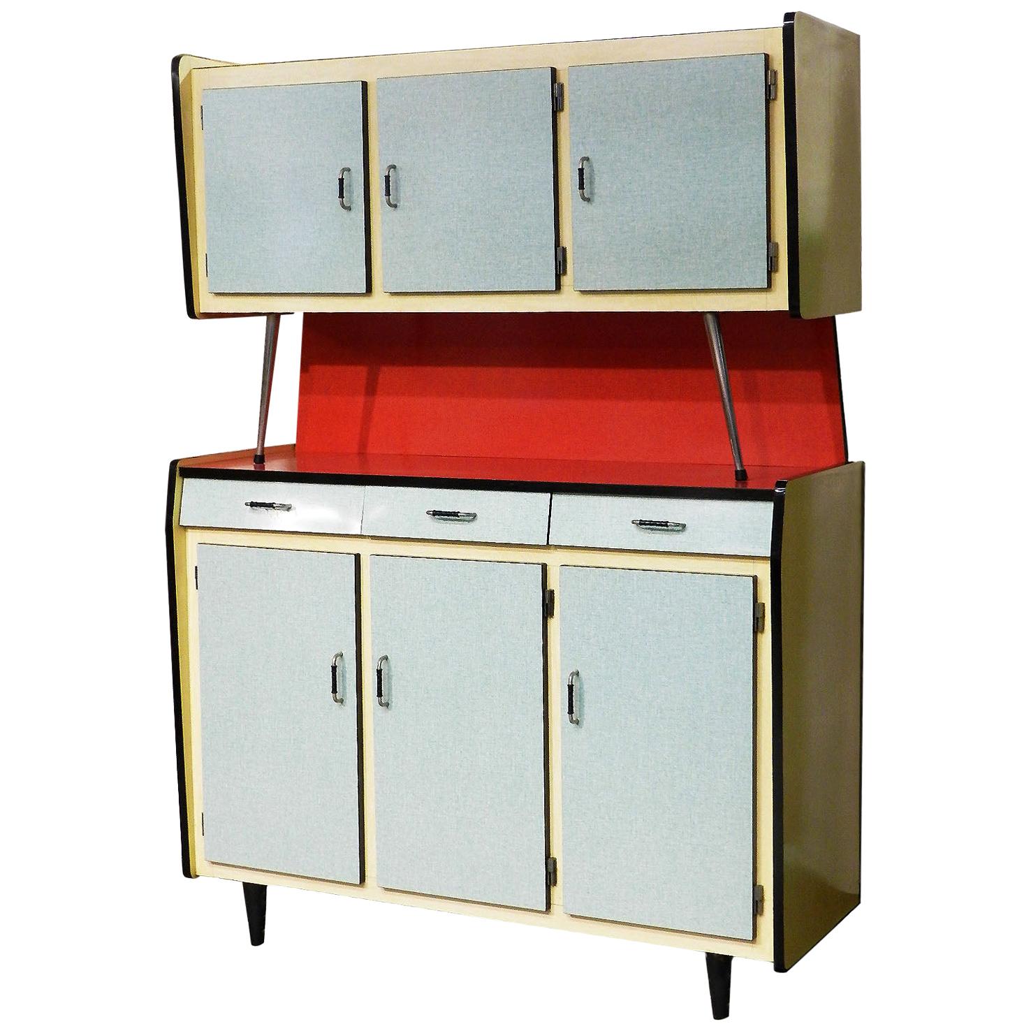 Midcentury Kitchen Cabinet Hutch Formica Cupboard, 1950s at 1stDibs