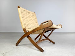 Midcentury Klappstuhl ähnlich Hans Wegner Teak Seil 1960 Sessel