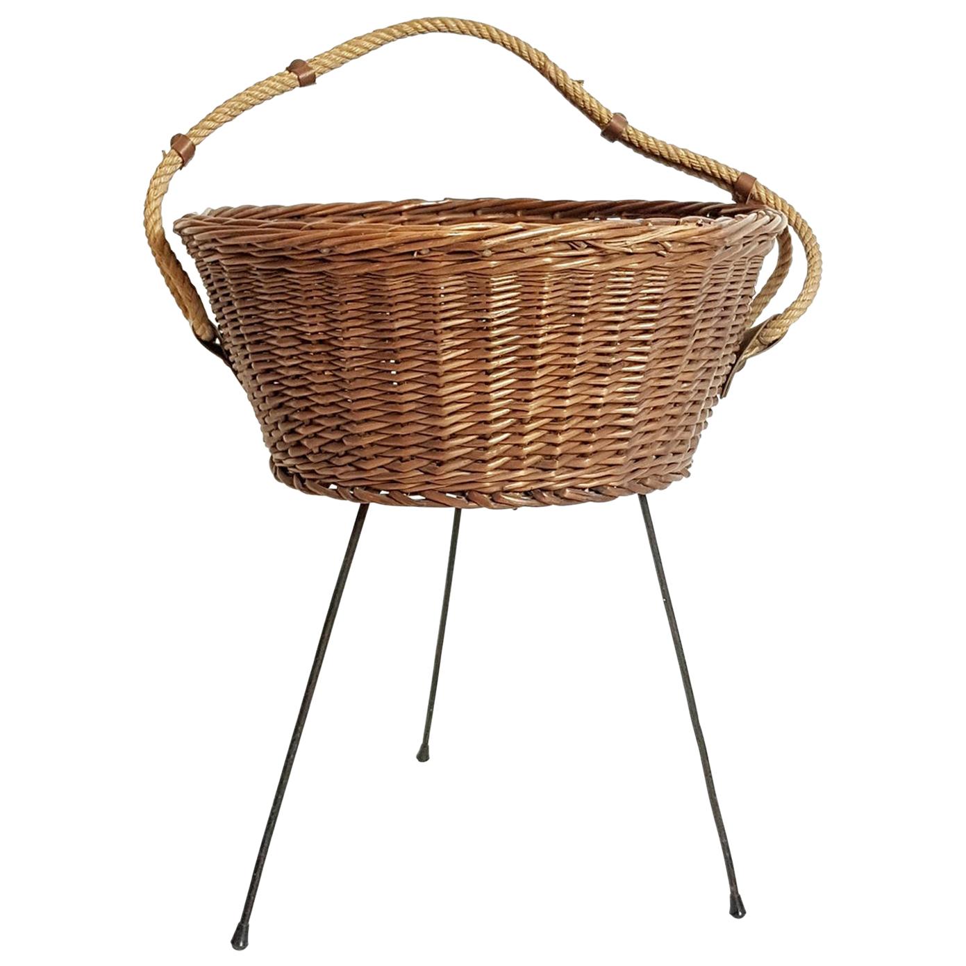 Midcentury Knitting Basket, Italy For Sale