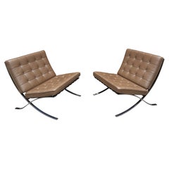 Midcentury Knoll Barcelona Chair in Special Order Stainless Steel
