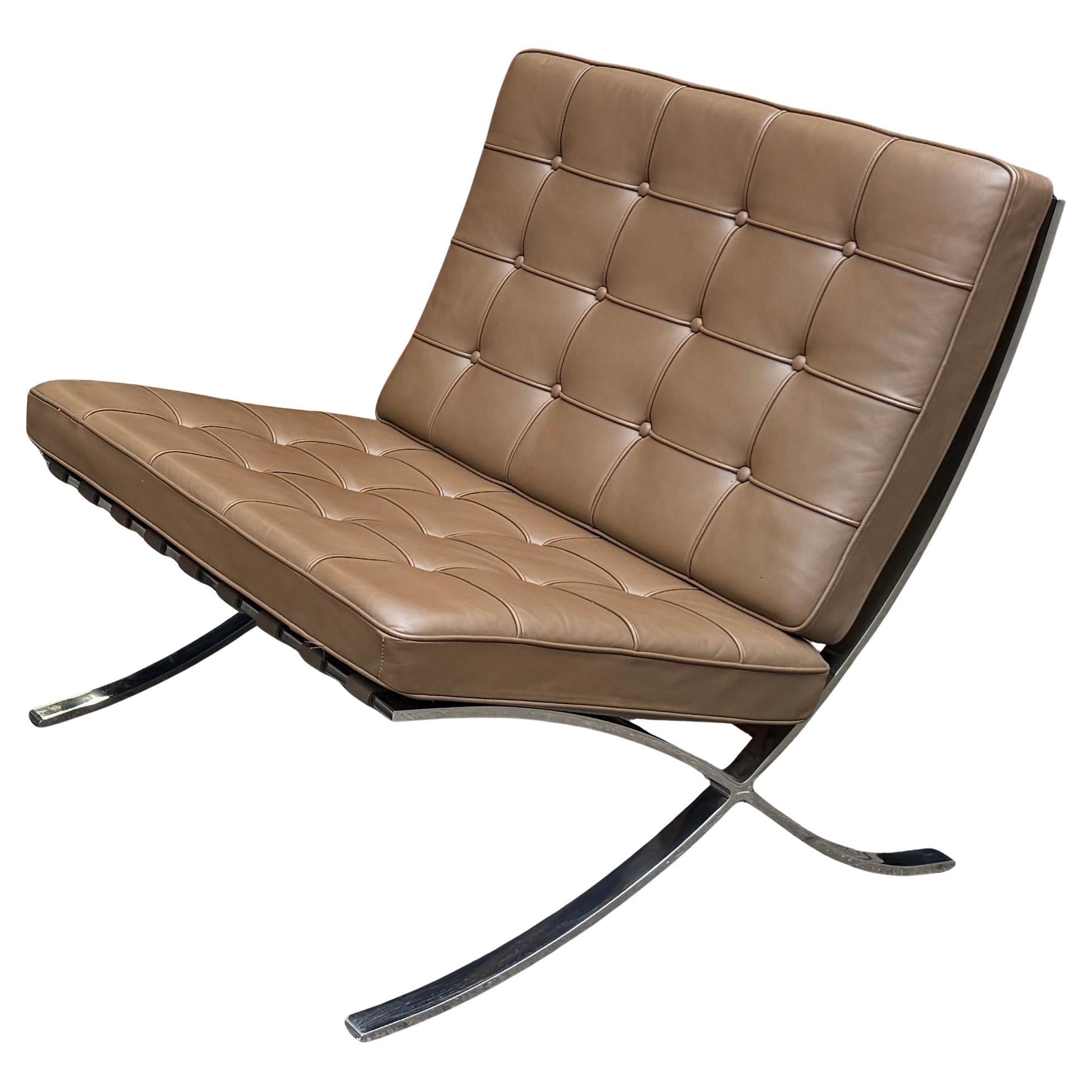 Midcentury Knoll Barcelona Chair in Special Order Stainless Steel