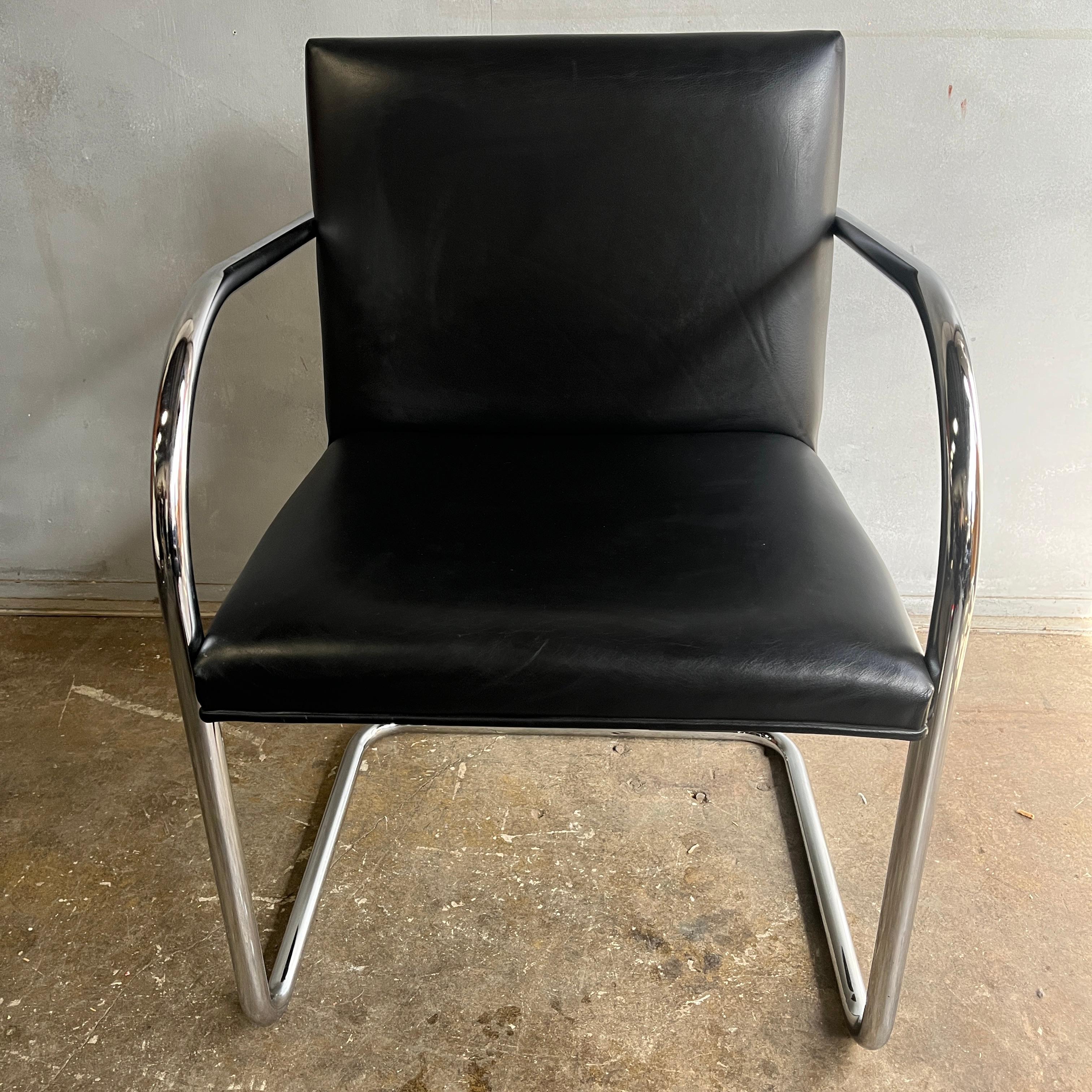 Leather Midcentury Knoll Brno Chair by Mies Van Der Rohe