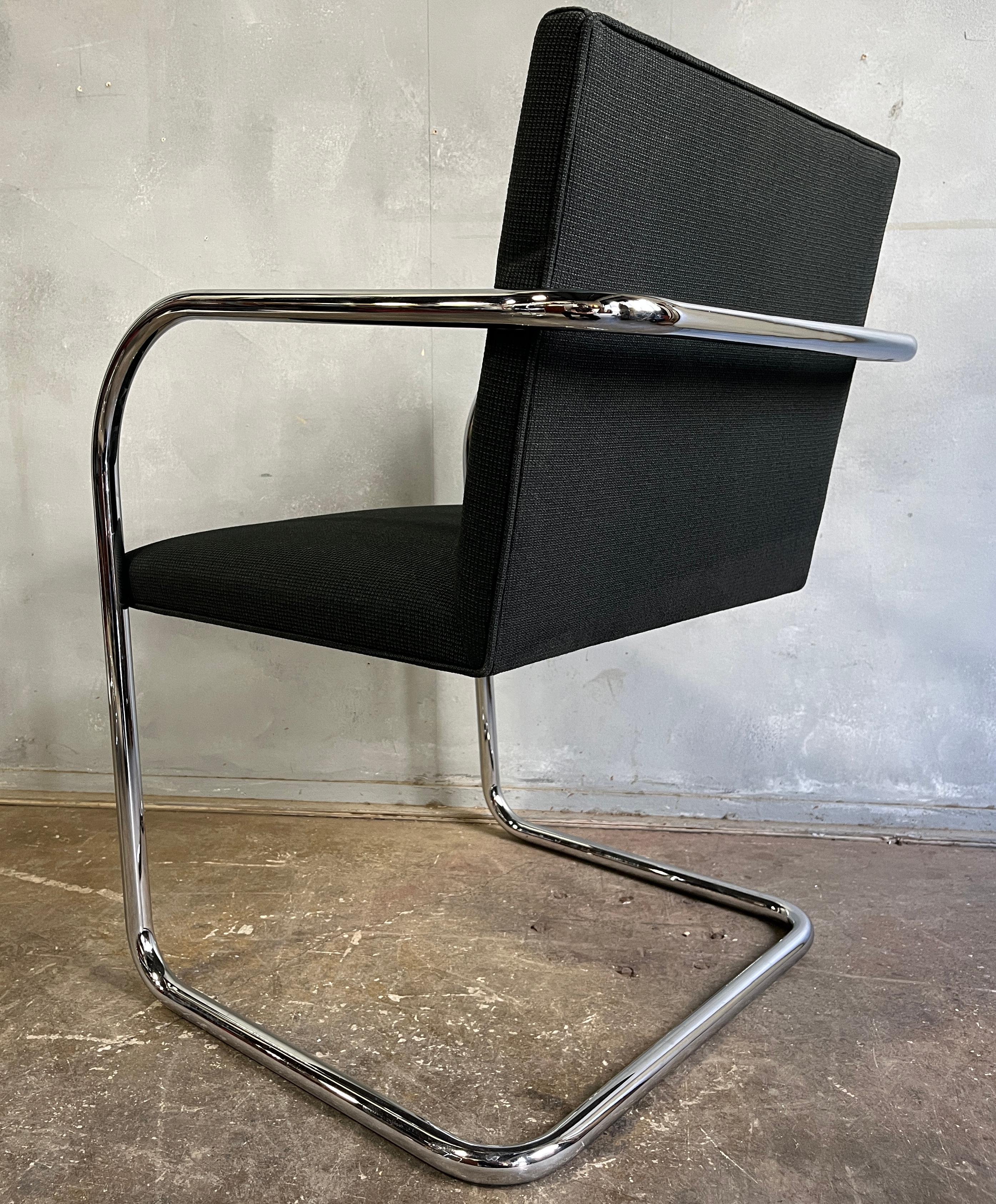 American Midcentury Knoll Brno Chairs by Mies Van Der Rohe in Black 30 Available For Sale
