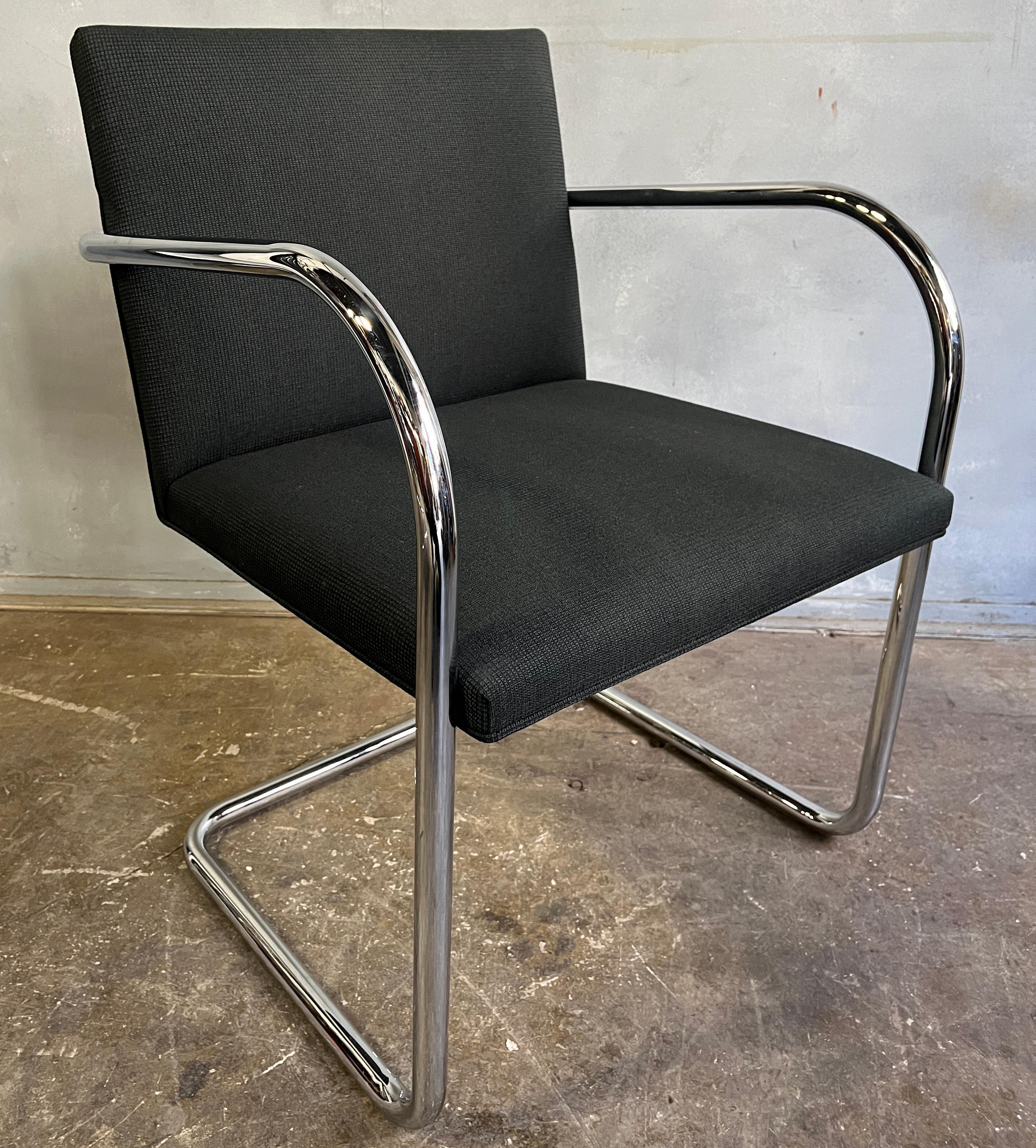 20th Century Midcentury Knoll Brno Chairs by Mies Van Der Rohe in Black 30 Available For Sale