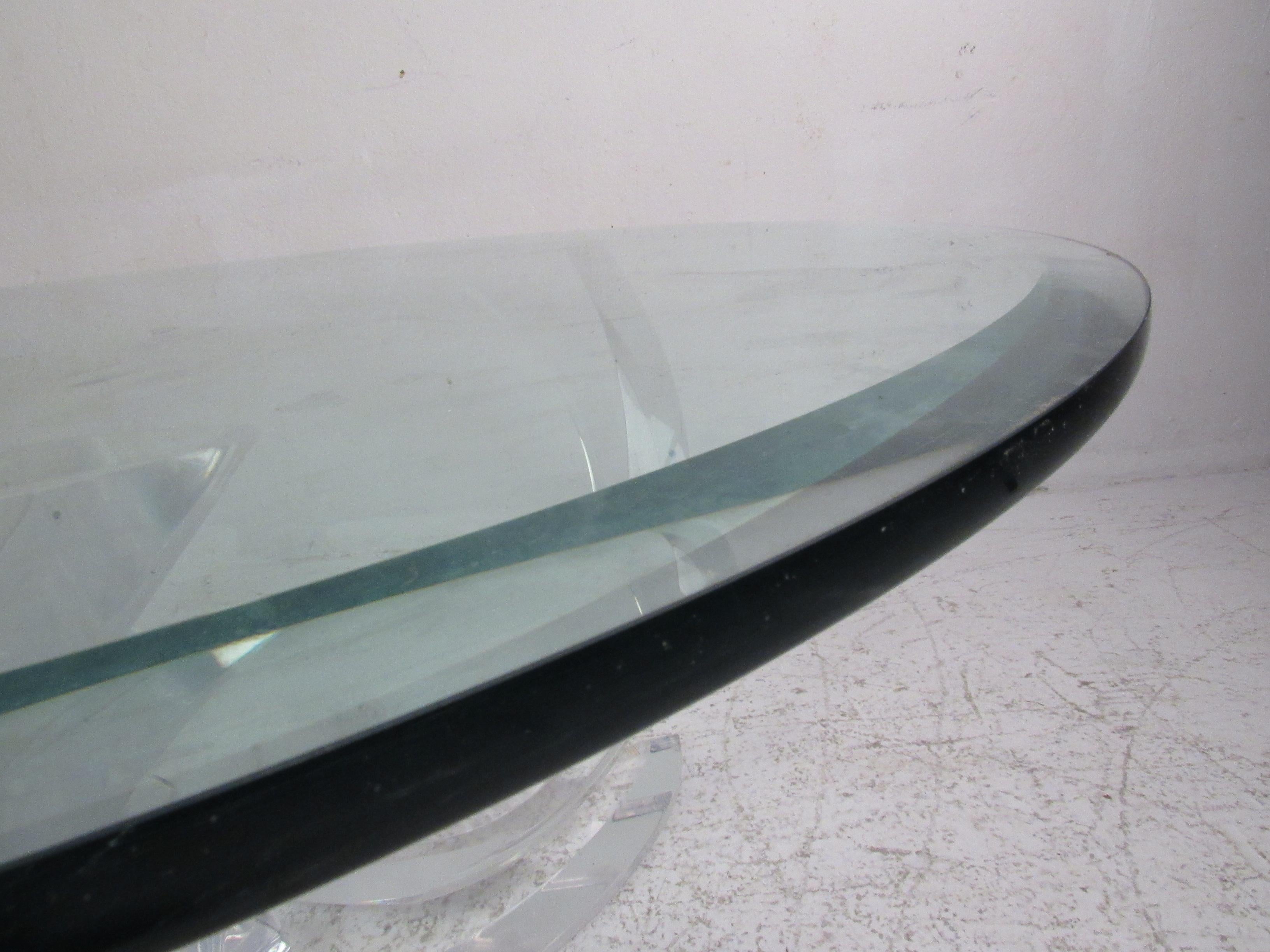 Glass Midcentury Knut Hesterburg Style Lucite Coffee Table For Sale