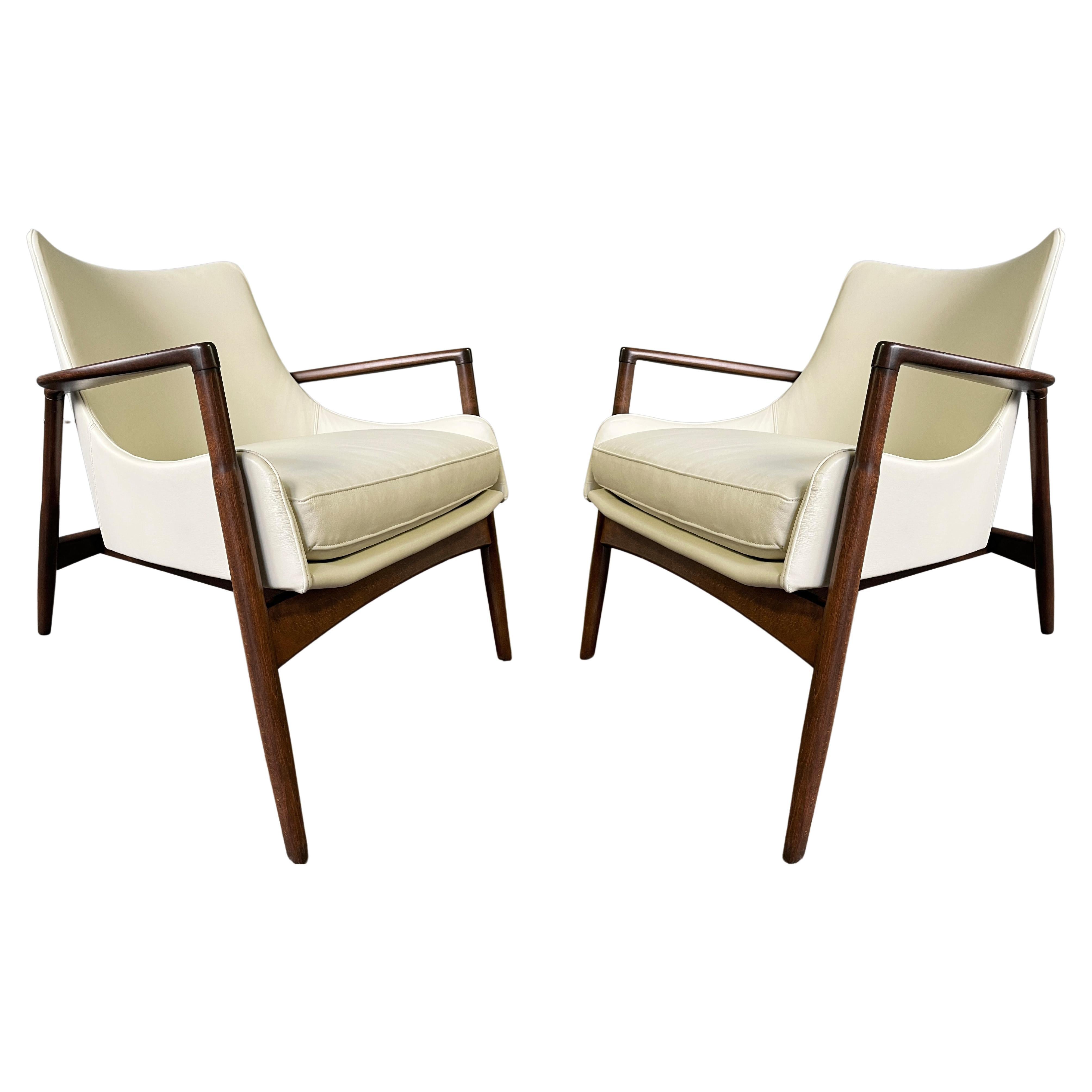 Midcentury Kofod Larsen Lounge Chairs Pair For Sale