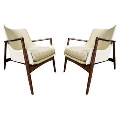 Midcentury Kofod Larsen Lounge Chairs Pair