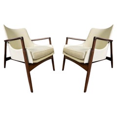 Midcentury Kofod Larsen Lounge Chairs Pair