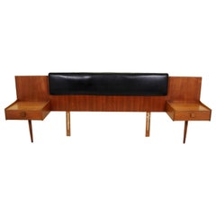 Vintage Midcentury Kofod Larsen Teak Queen Size Headboard