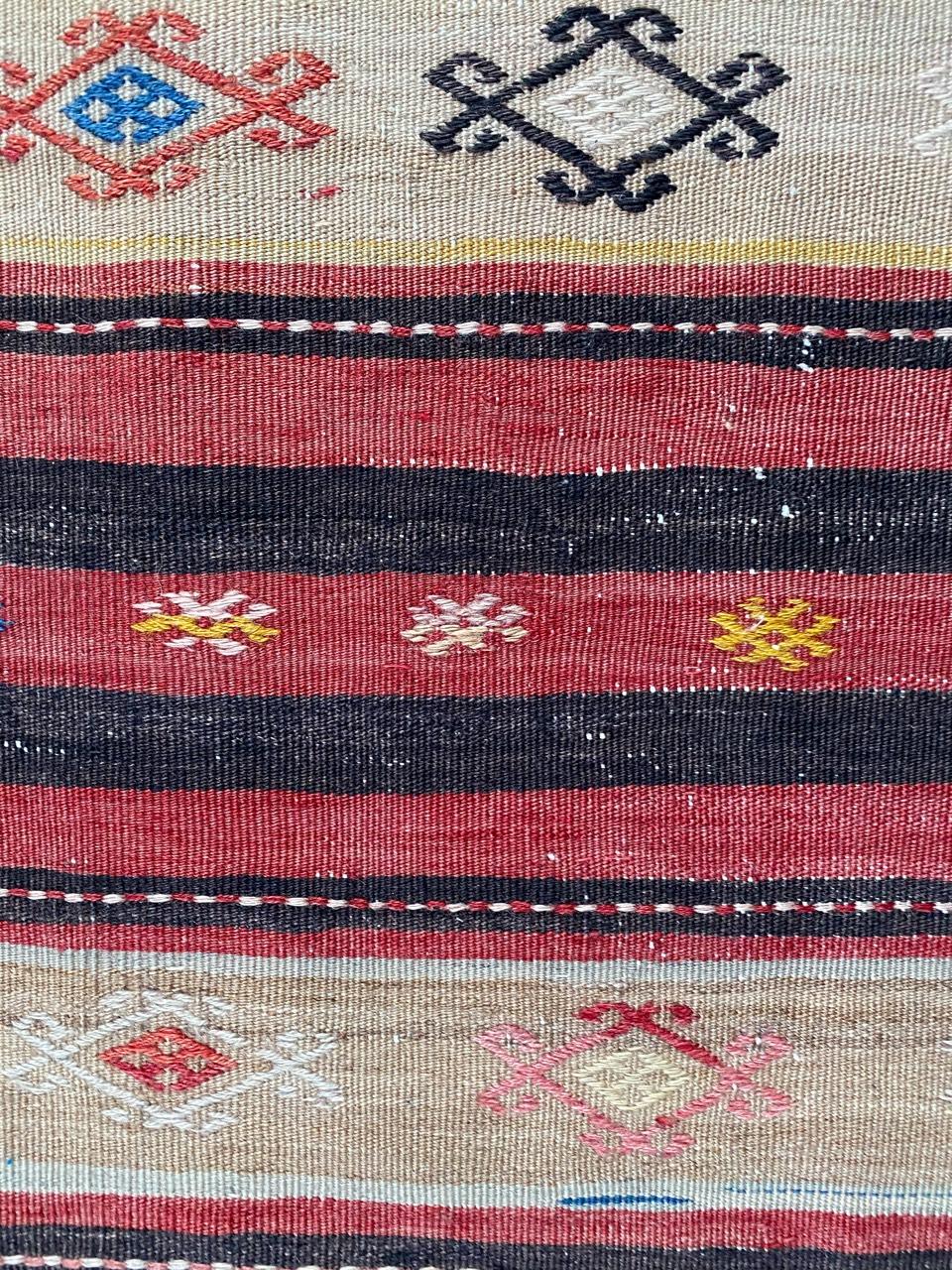 Asian Midcentury Kurdish Runner Kilim