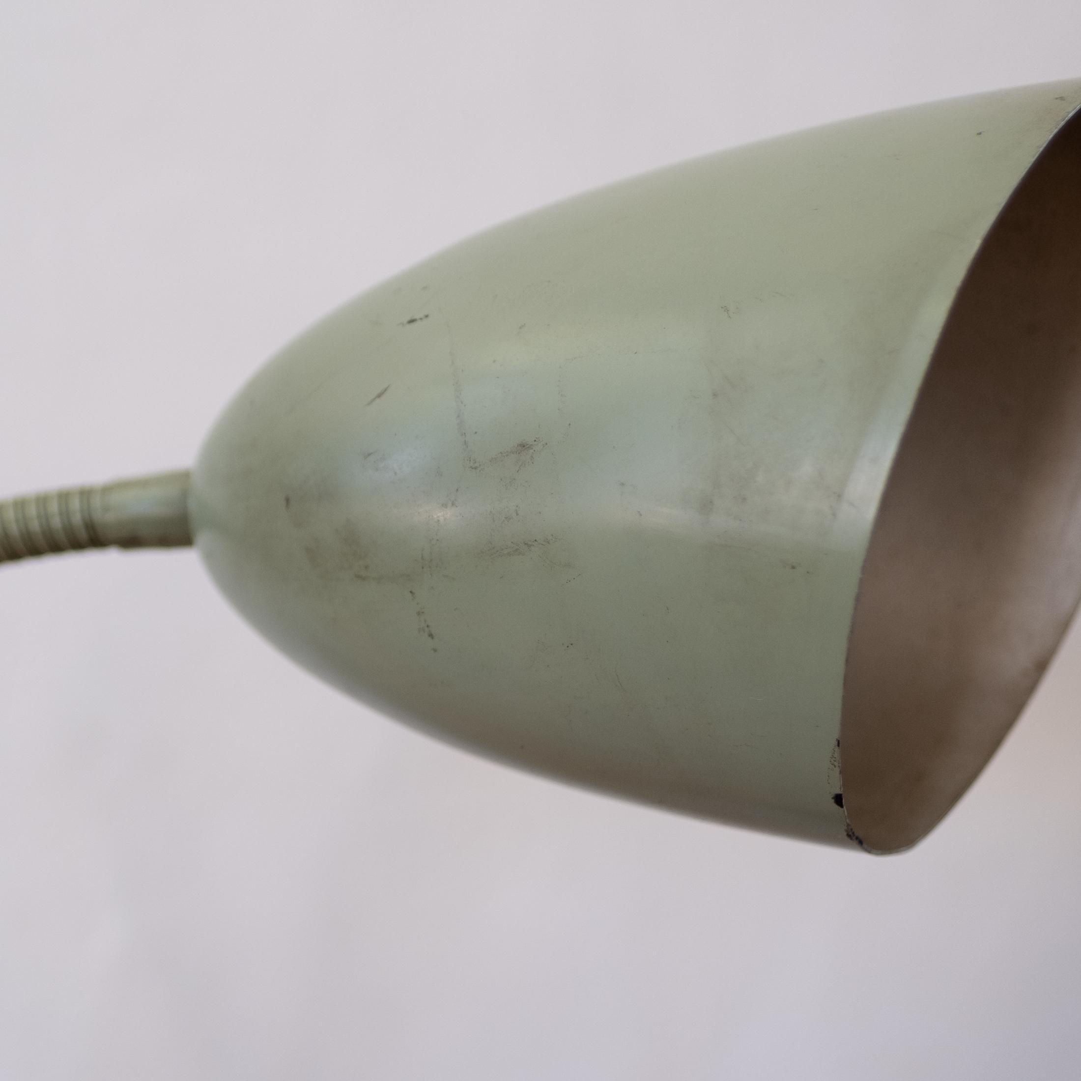 Midcentury Kurt Versen Double Bullet Wall or Desk Lamp In Fair Condition For Sale In San Diego, CA