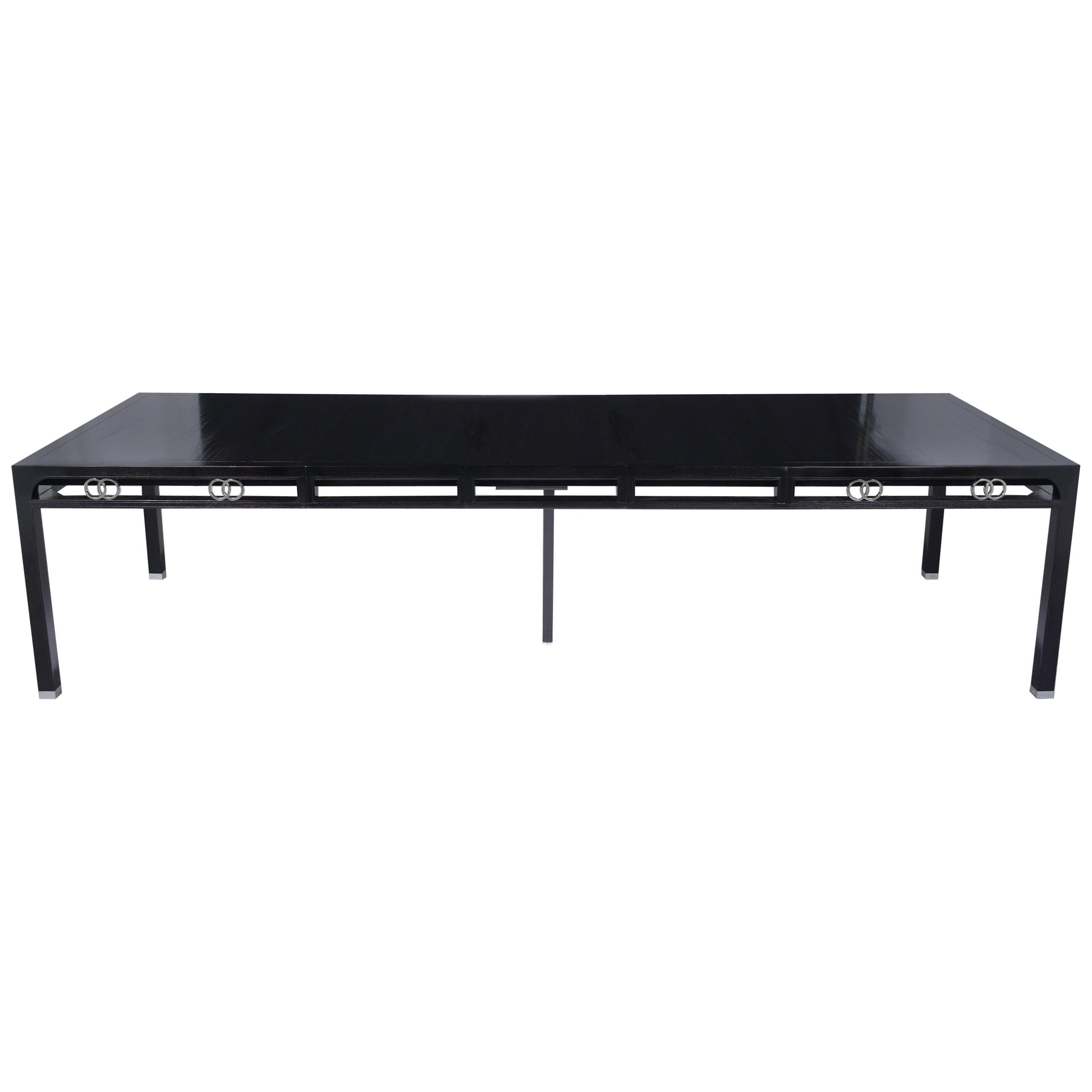 Ebonized Mid-Century Modern Dining Table