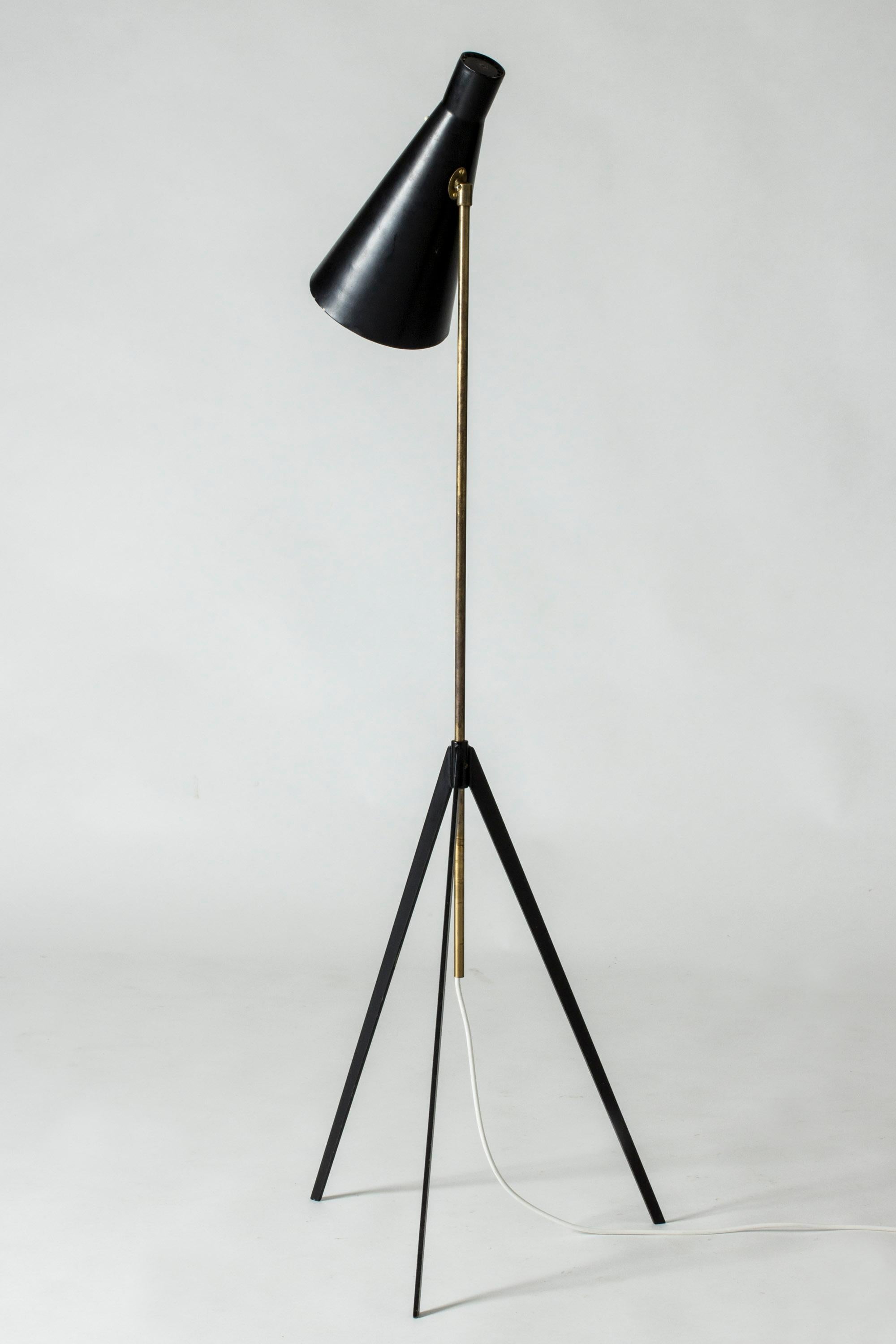 Scandinavian Modern Midcentury Lacquered Metal & Brass Floor Lamp by Alf Svensson for Bergboms