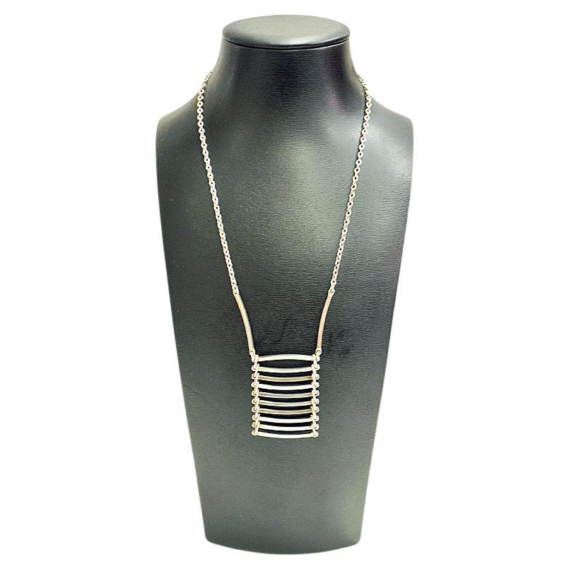 Midcentury Ladderlike Silverpendant by NE From 1960s, Denmark For Sale