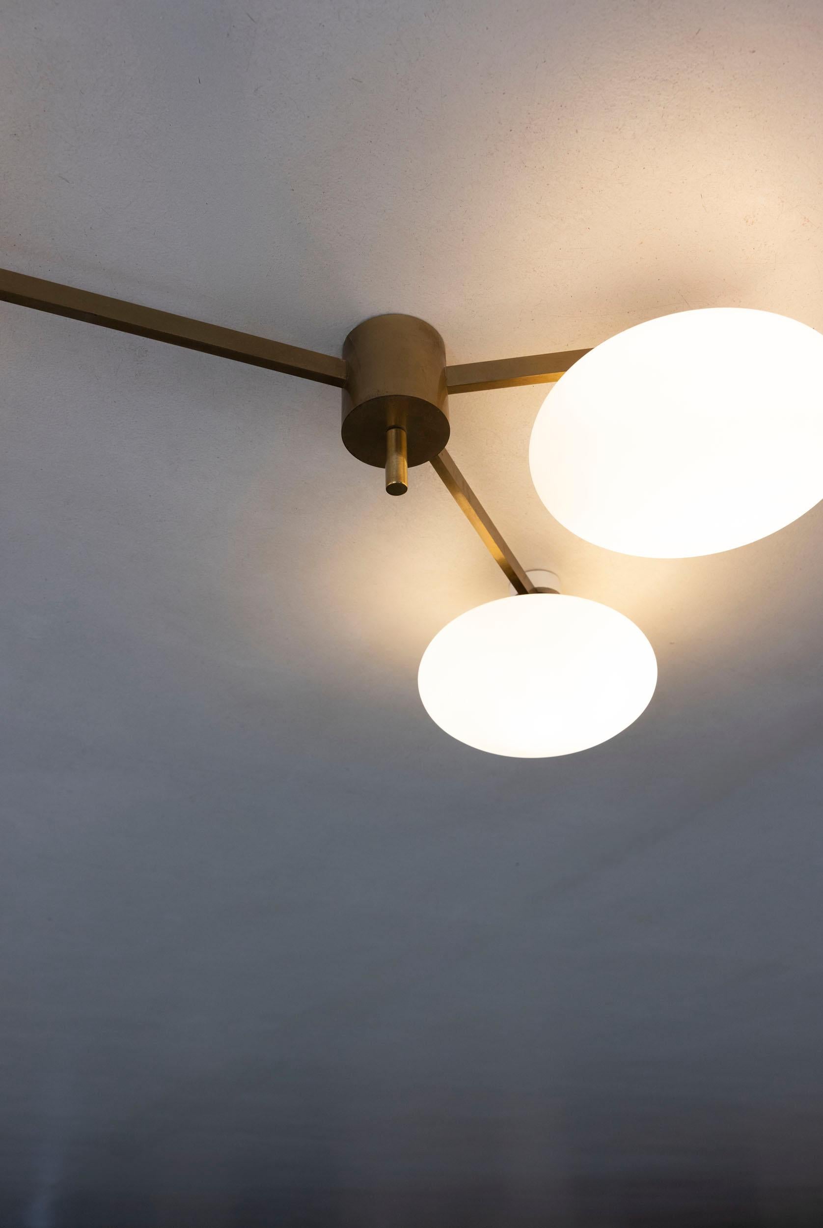 Midcentury lamp 3 Lune designed by Angelo Lelii for Arredoluce, certified In Excellent Condition For Sale In Piacenza, Italy