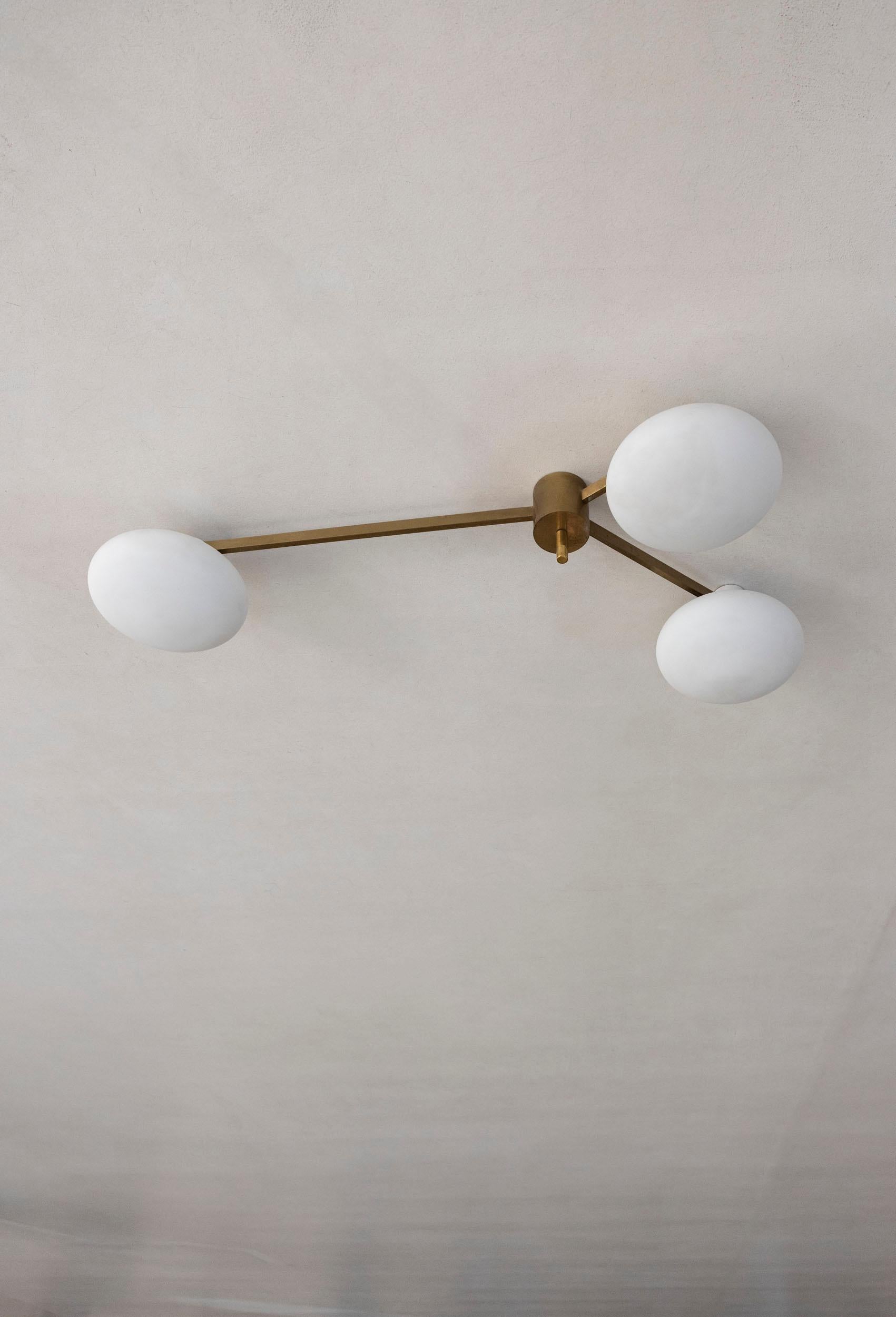 Brass Midcentury lamp 3 Lune designed by Angelo Lelii for Arredoluce, certified For Sale