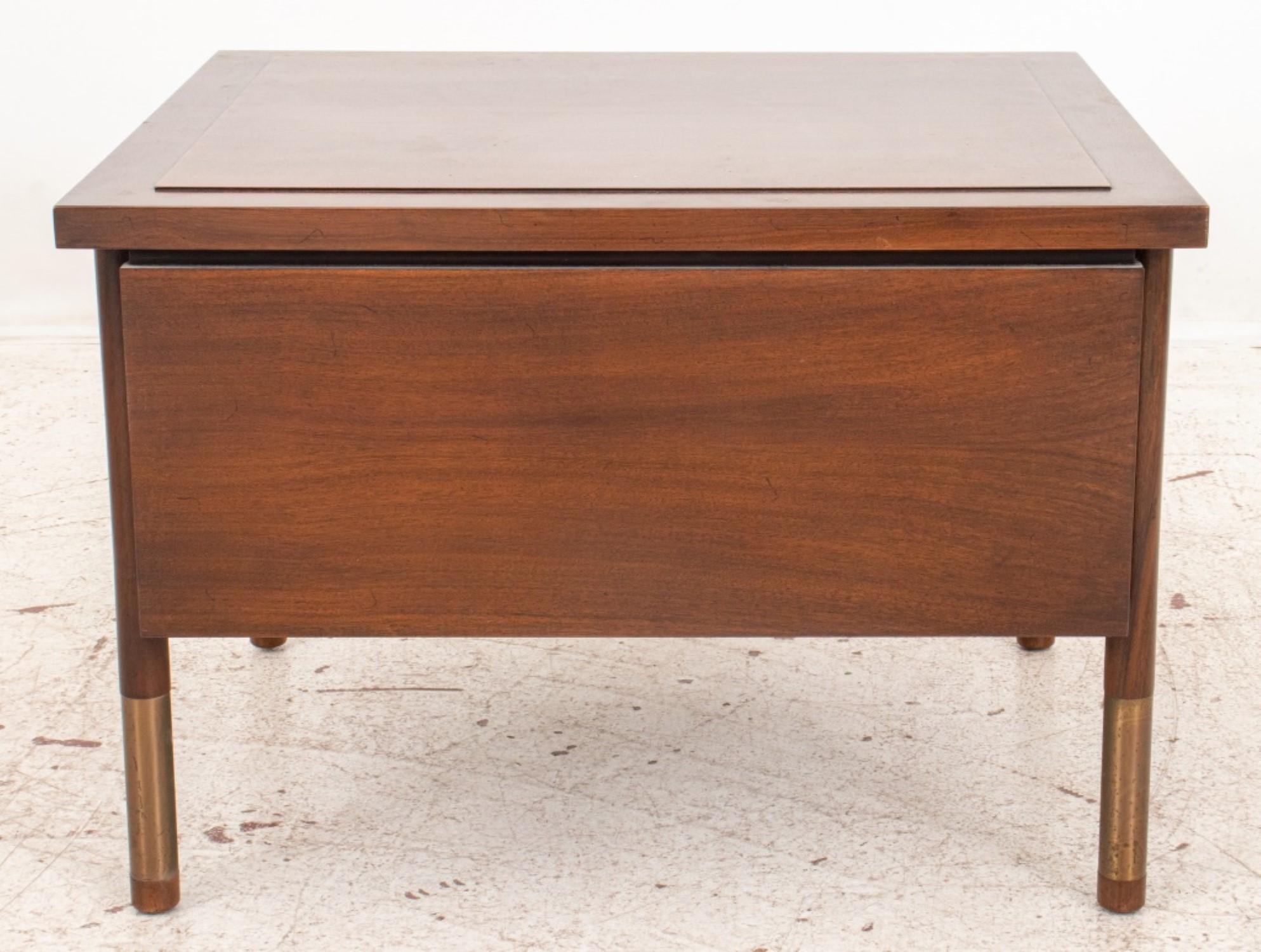 Wood Midcentury Lamp Table - Cabinet For Sale